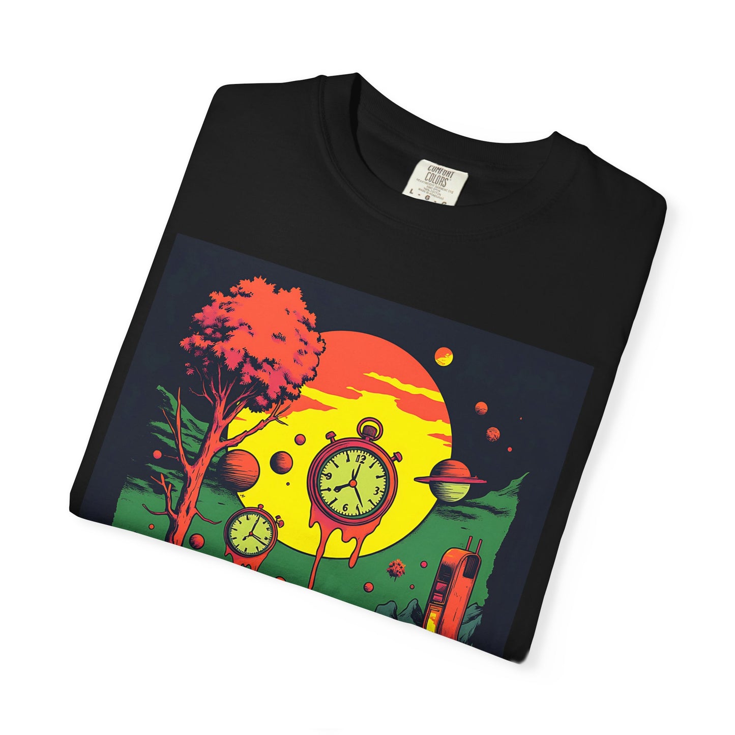 Unisex Garment-Dyed T-shirt | Surreal Dripping Geometry