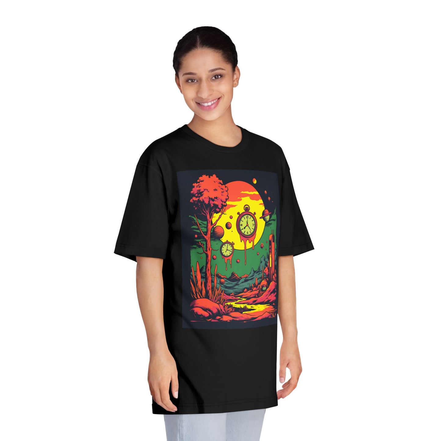 Unisex Classic Crewneck T-Shirt | Surreal Dripping Geometry