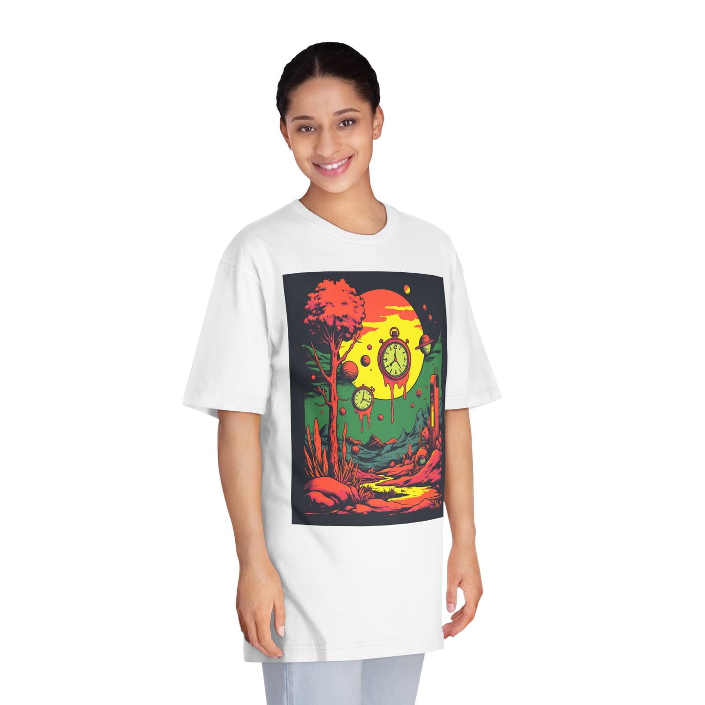 Unisex Classic Crewneck T-Shirt | Surreal Dripping Geometry