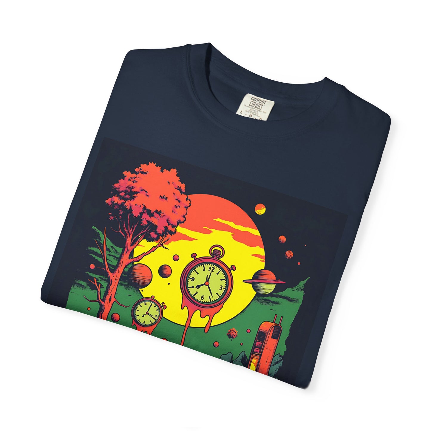Unisex Garment-Dyed T-shirt | Surreal Dripping Geometry