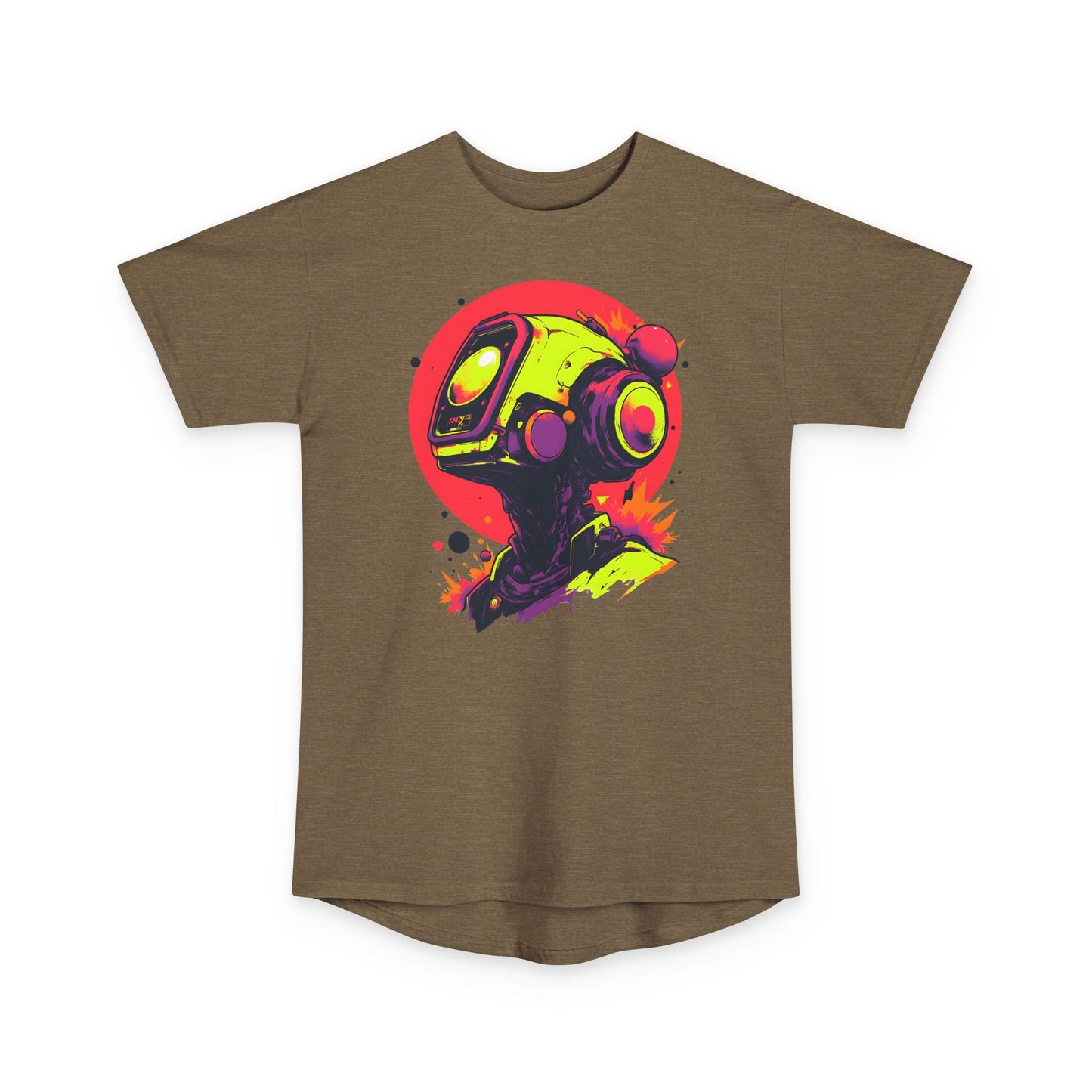 Unisex Long Body Urban Tee | Y2K Abstract Robot T-Shirt Design