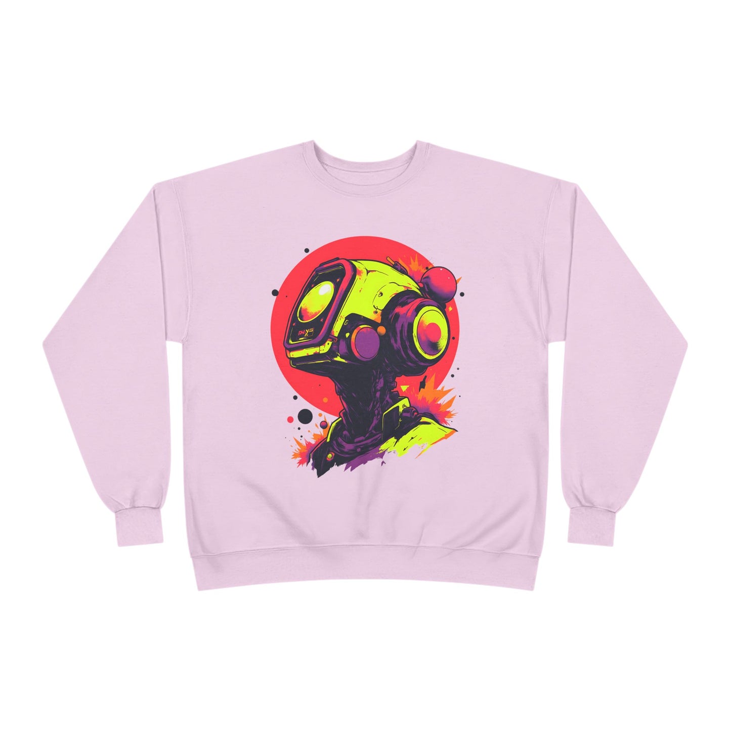 Unisex EcoSmart® Crewneck Sweatshirt | Y2K Abstract Robot T-Shirt Design