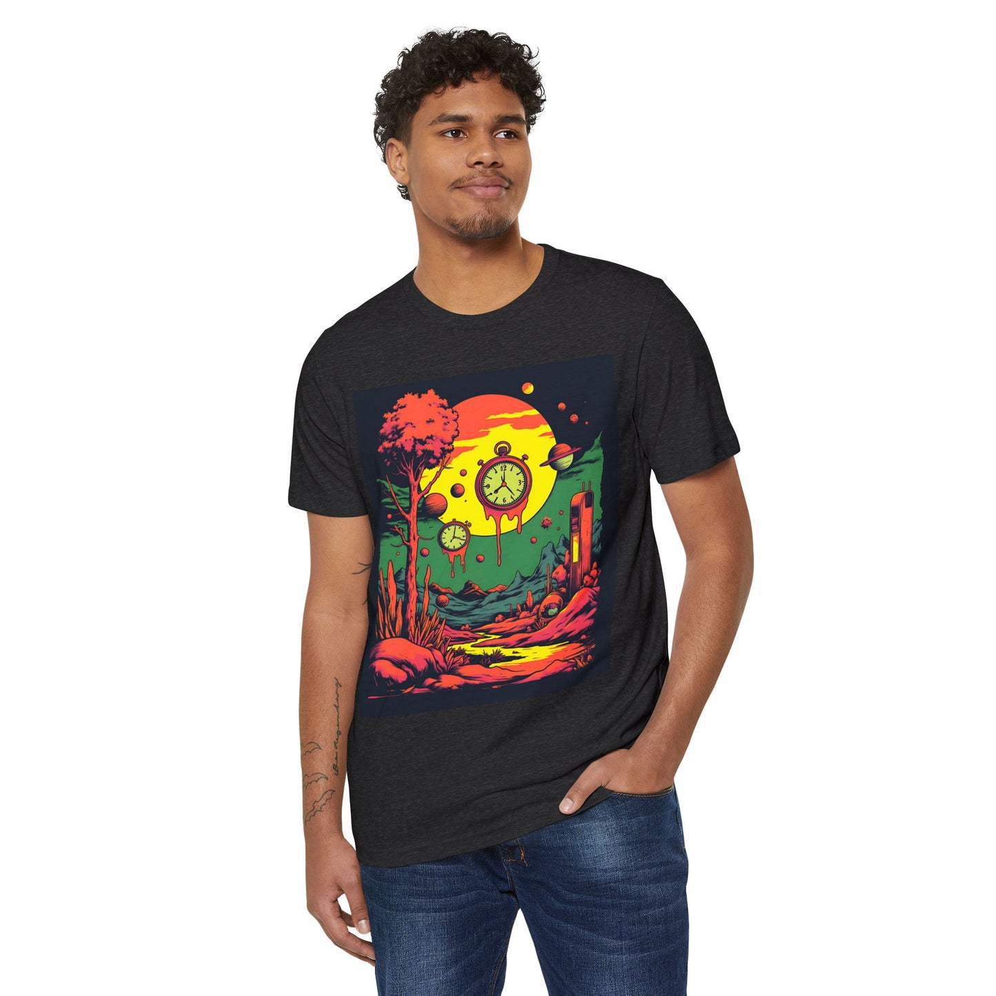 Unisex Recycled Organic T-Shirt | Surreal Dripping Geometry