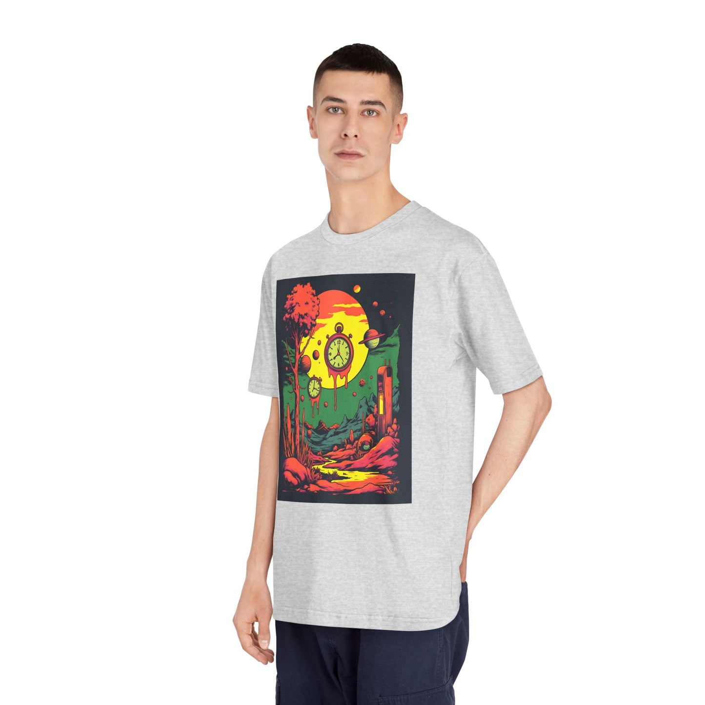 Unisex Classic Crewneck T-Shirt | Surreal Dripping Geometry