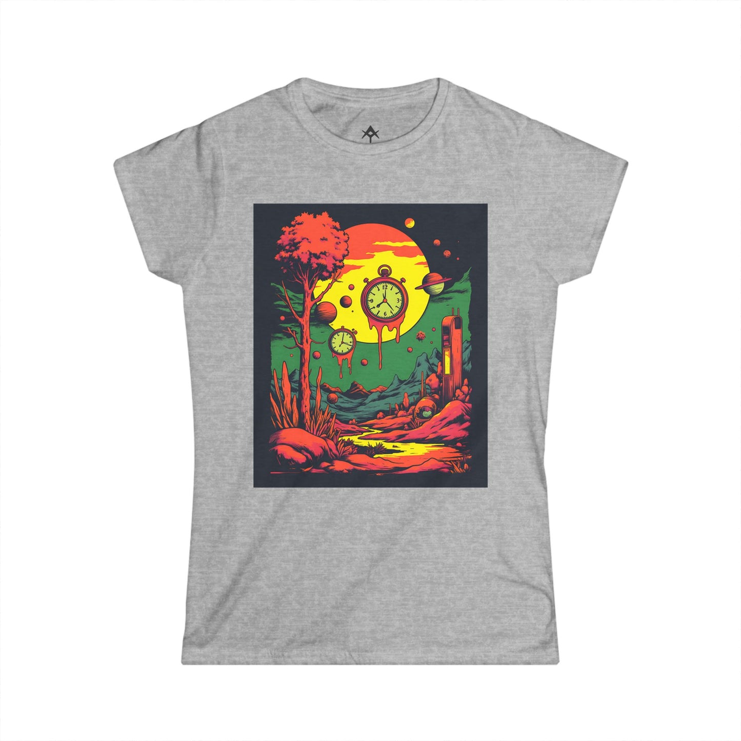 Women's Softstyle Tee | Surreal Dripping Geometry