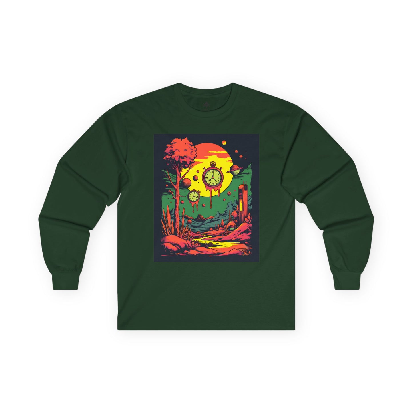 Unisex Ultra Cotton Long Sleeve Tee | Surreal Dripping Geometry