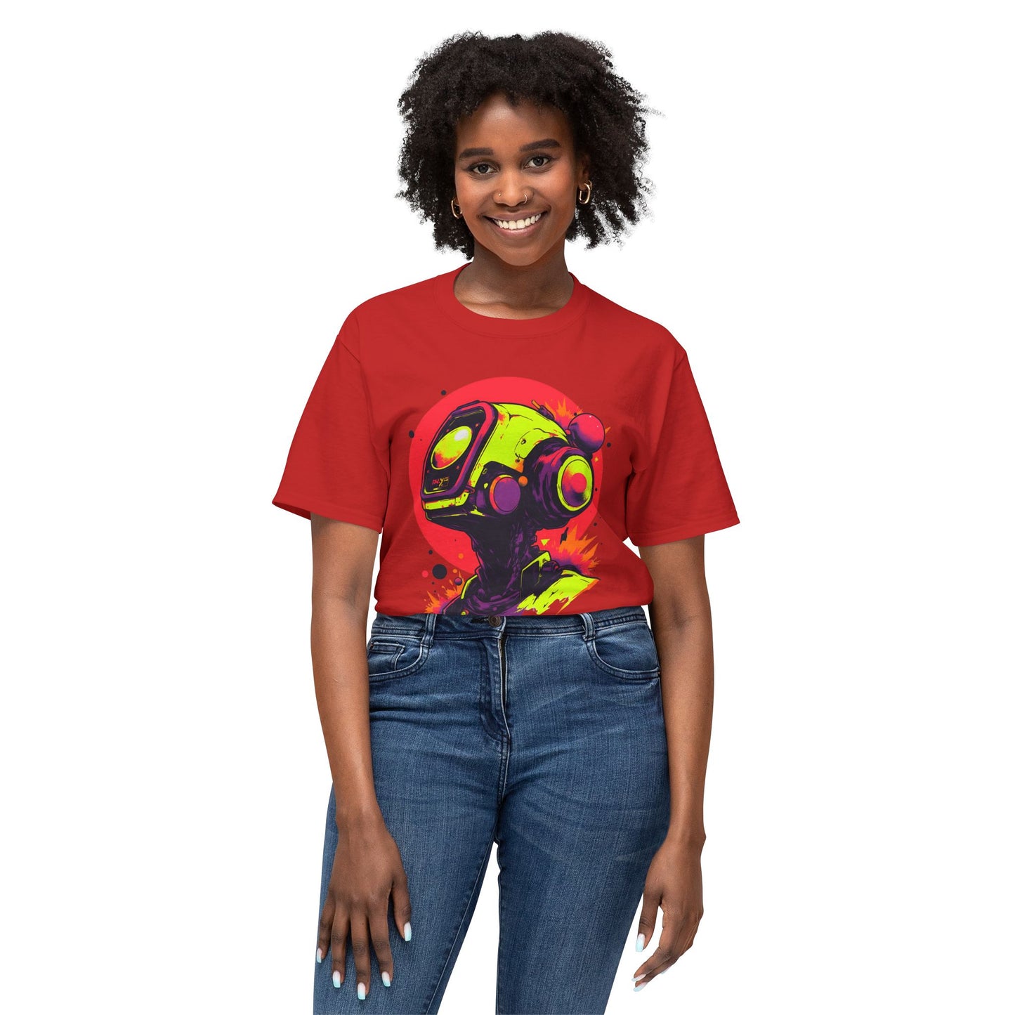 Unisex HD Cotton™ T-shirt | Y2K Abstract Robot T-Shirt Design