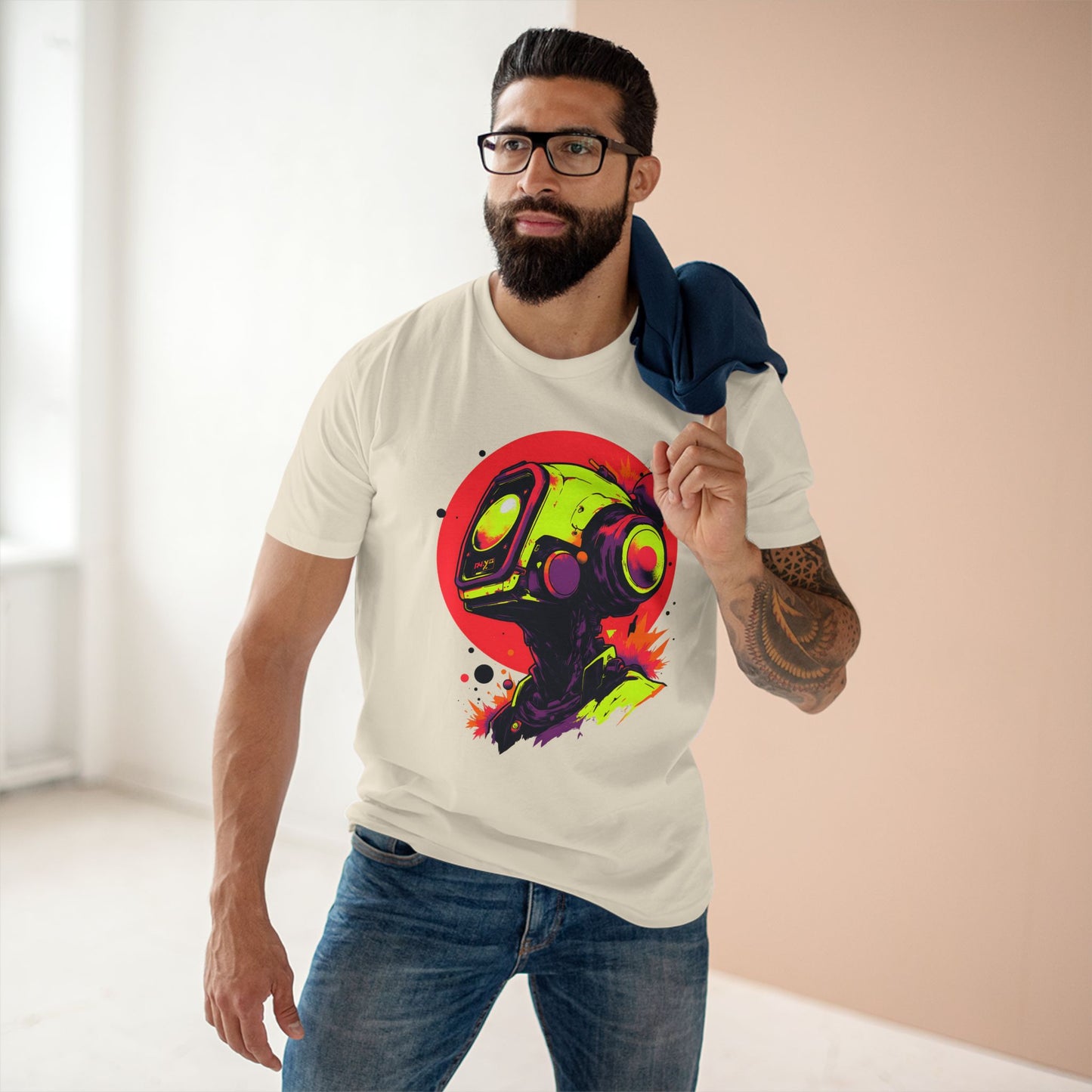 Adult Staple Tee | Y2K Abstract Robot T-Shirt Design