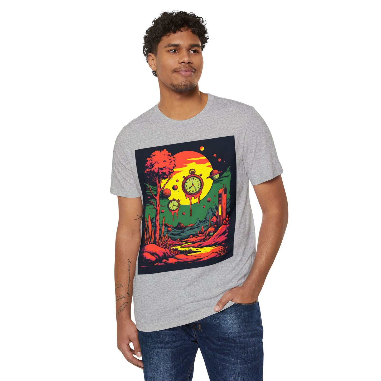 Unisex Recycled Organic T-Shirt | Surreal Dripping Geometry