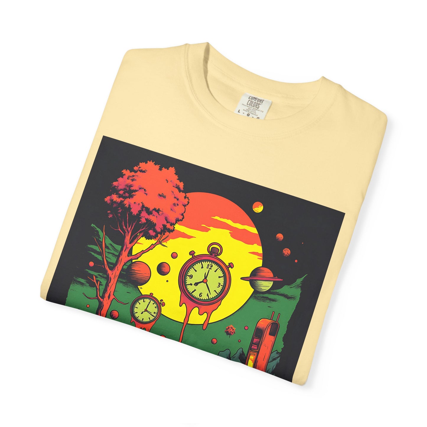 Unisex Garment-Dyed T-shirt | Surreal Dripping Geometry