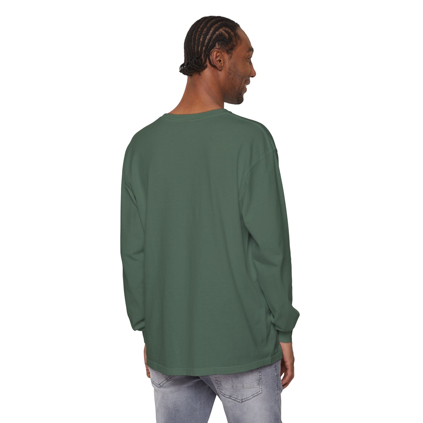 Unisex Garment-dyed Long Sleeve T-Shirt | Surreal Dripping Geometry