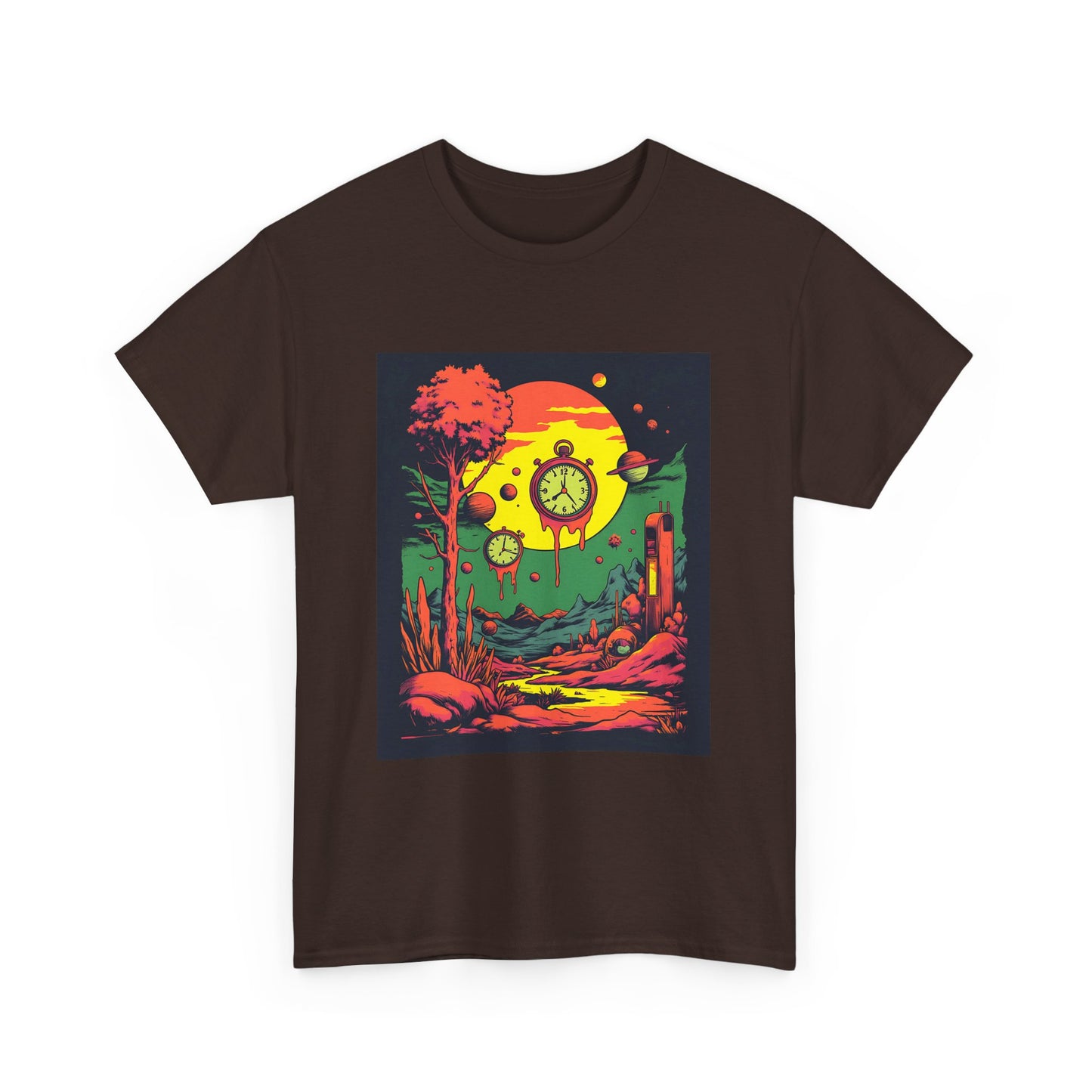 Unisex Heavy Cotton Tee | Surreal Dripping Geometry