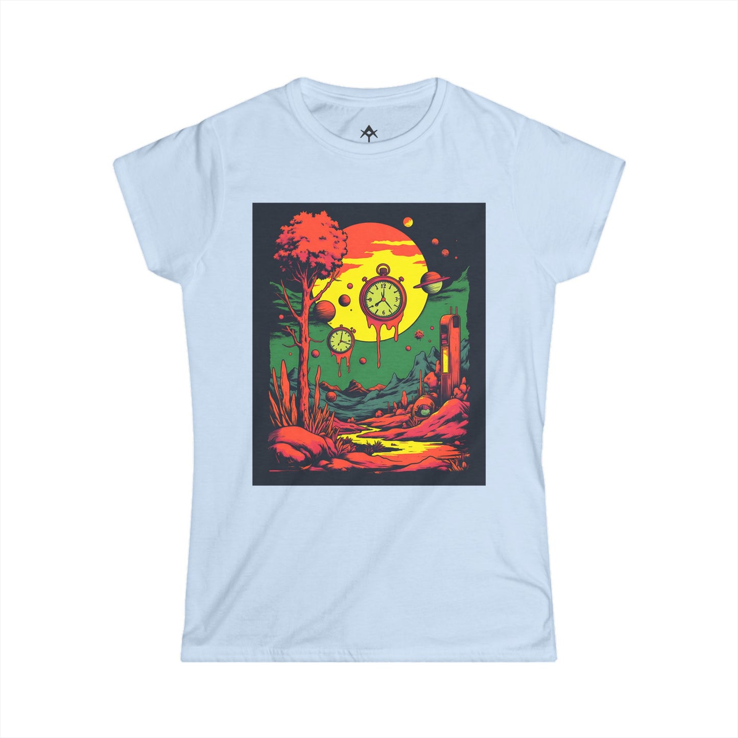 Women's Softstyle Tee | Surreal Dripping Geometry