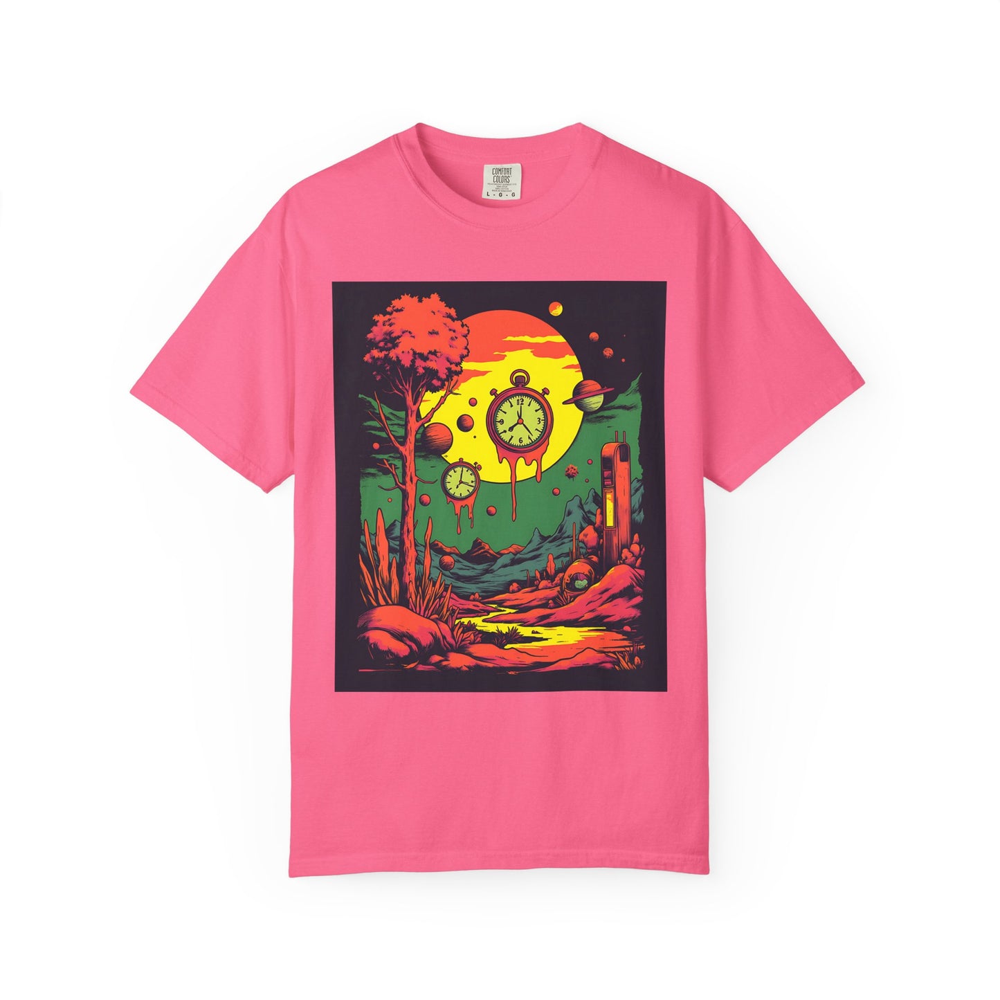 Unisex Garment-Dyed T-shirt | Surreal Dripping Geometry