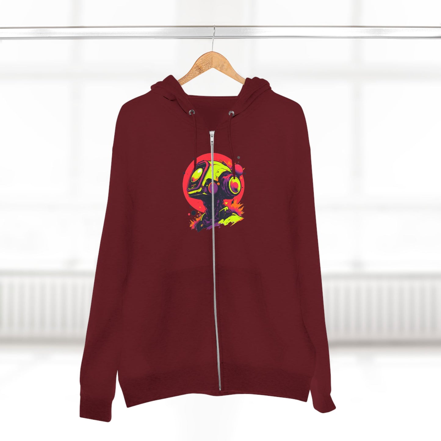 Unisex Zip Hoodie | Y2K Abstract Robot T-Shirt Design