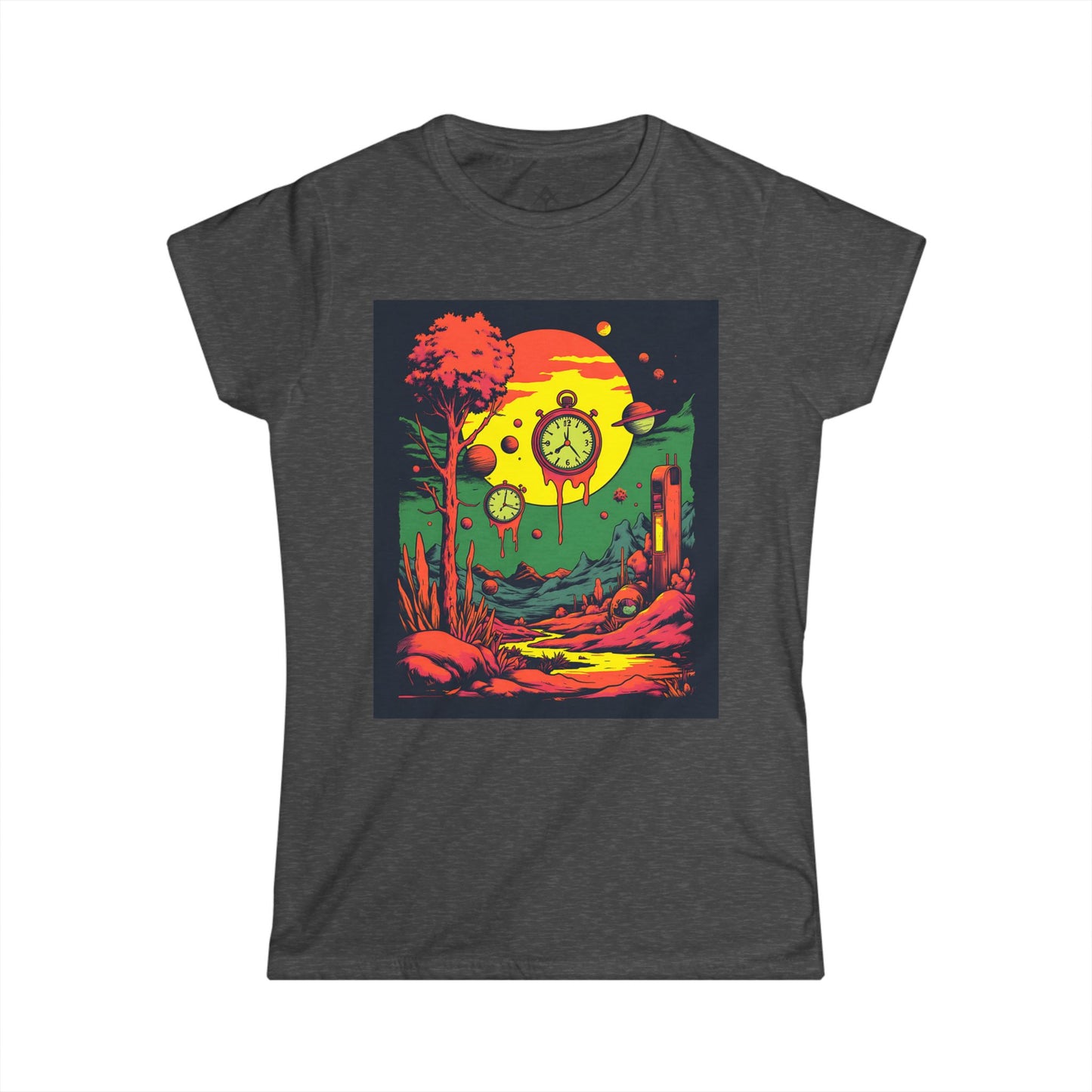Women's Softstyle Tee | Surreal Dripping Geometry