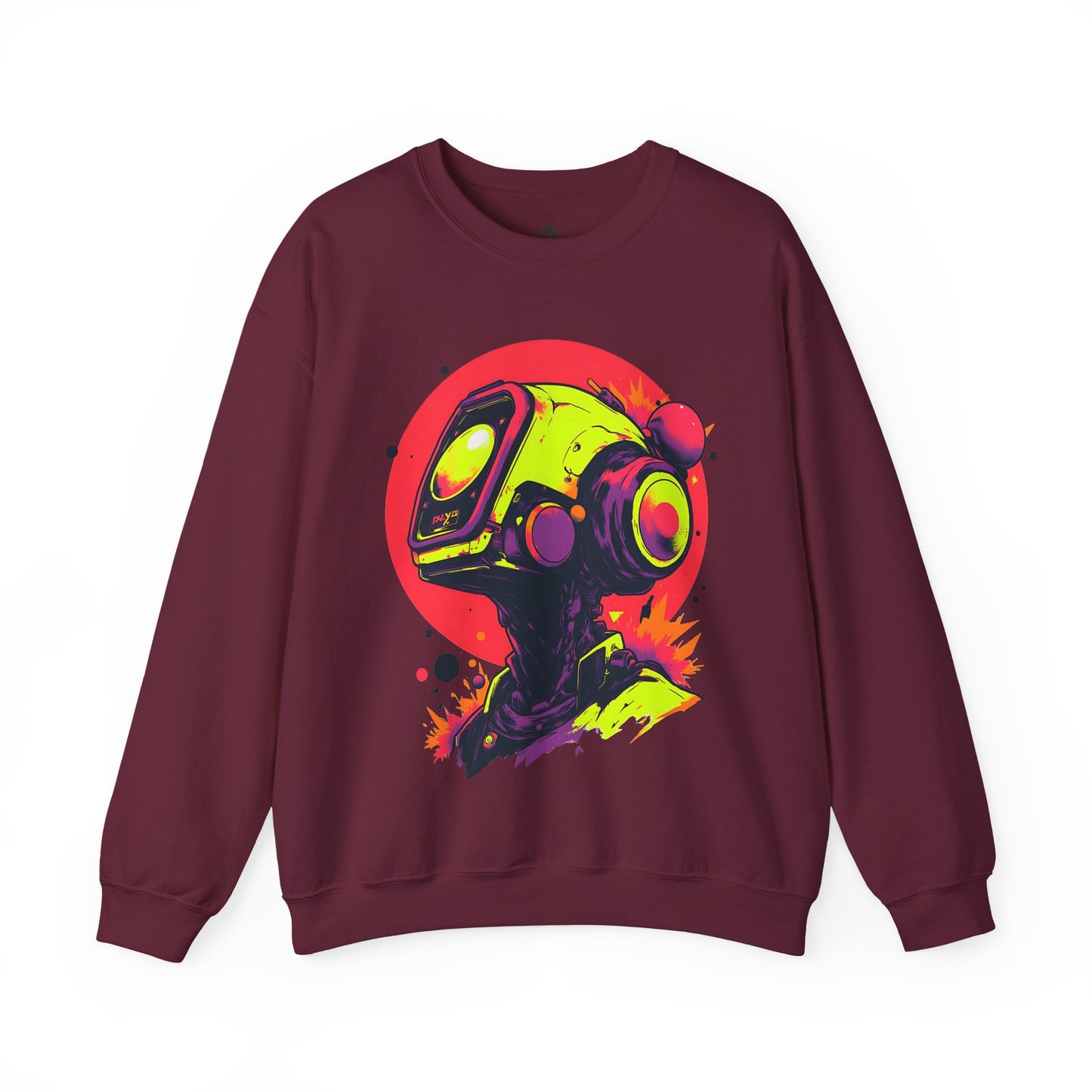 Unisex Heavy Blend™ Crewneck Sweatshirt | Y2K Abstract Robot T-Shirt Design