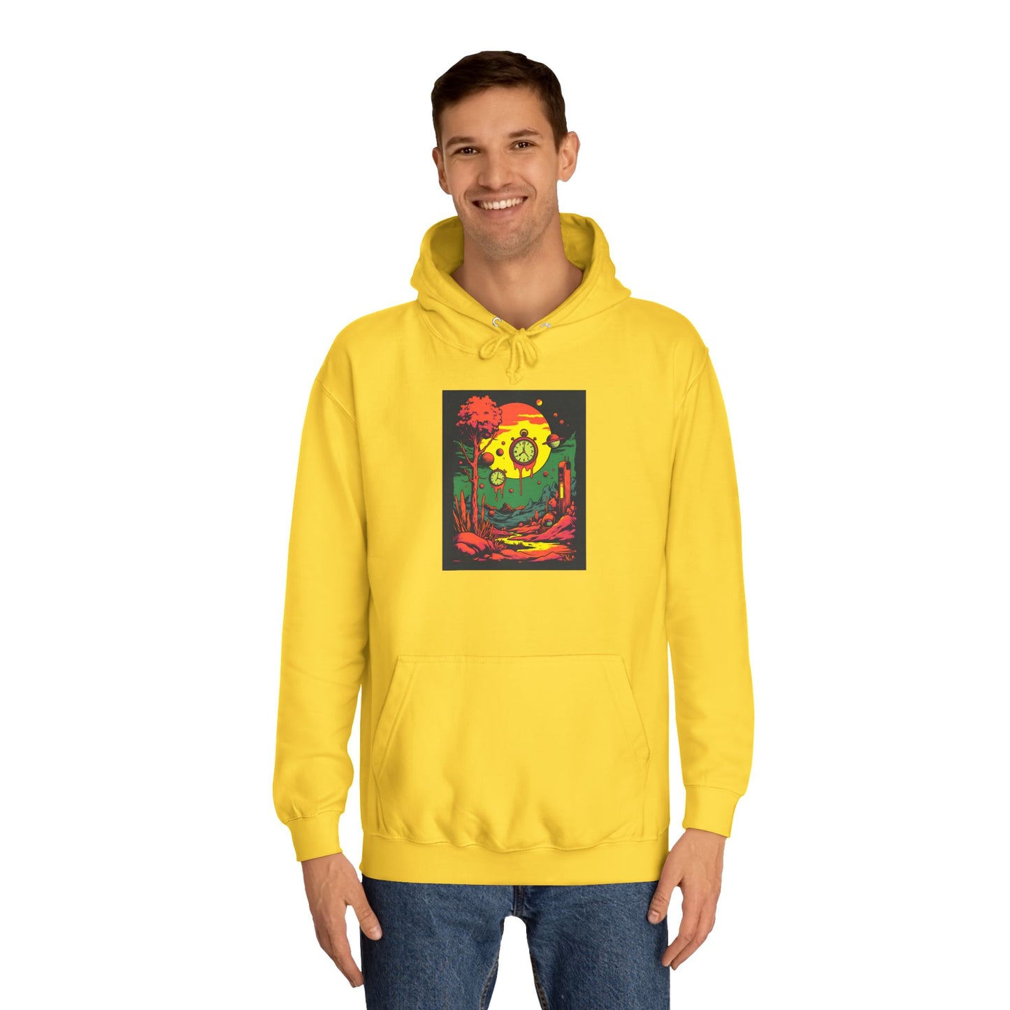 Unisex College Hoodie | Surreal Dripping Geometry