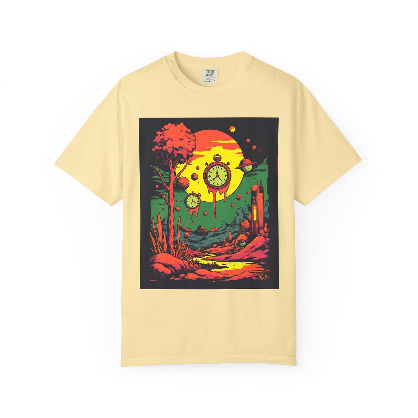 Unisex Garment-Dyed T-shirt | Surreal Dripping Geometry