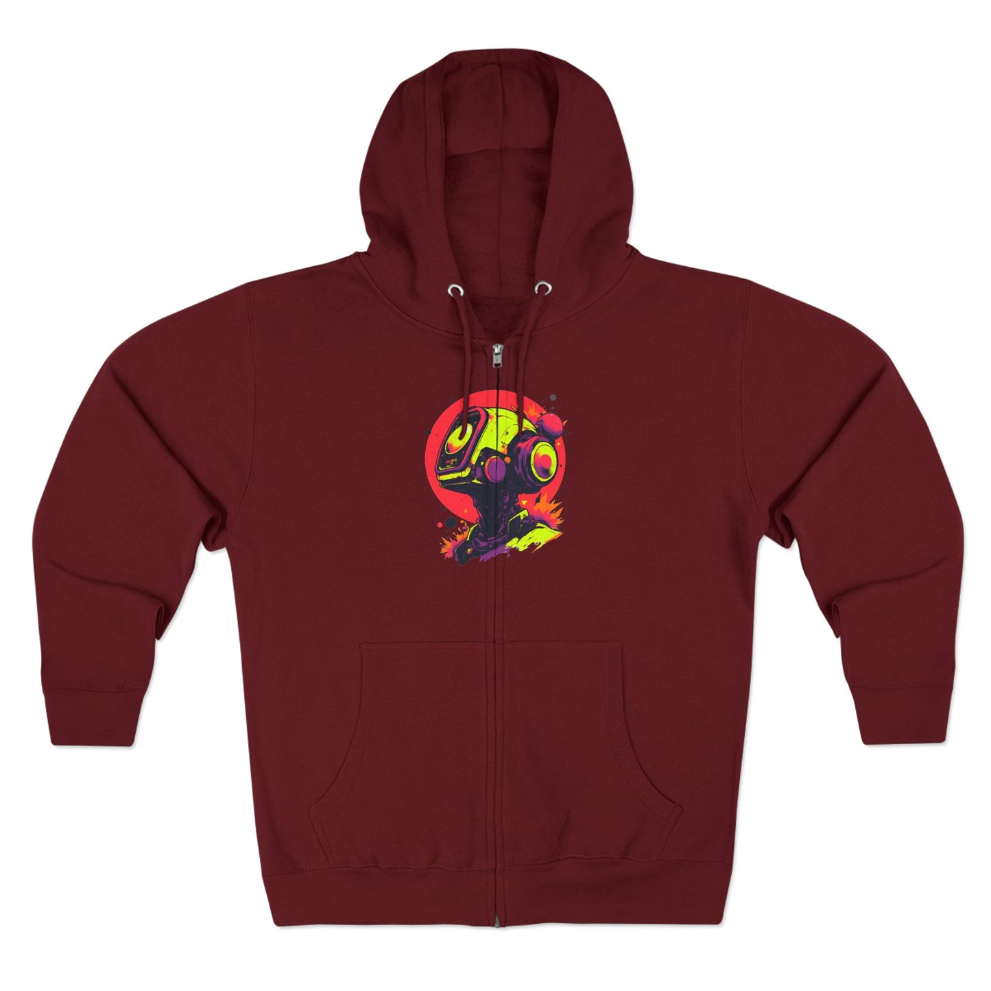 Unisex Zip Hoodie | Y2K Abstract Robot T-Shirt Design