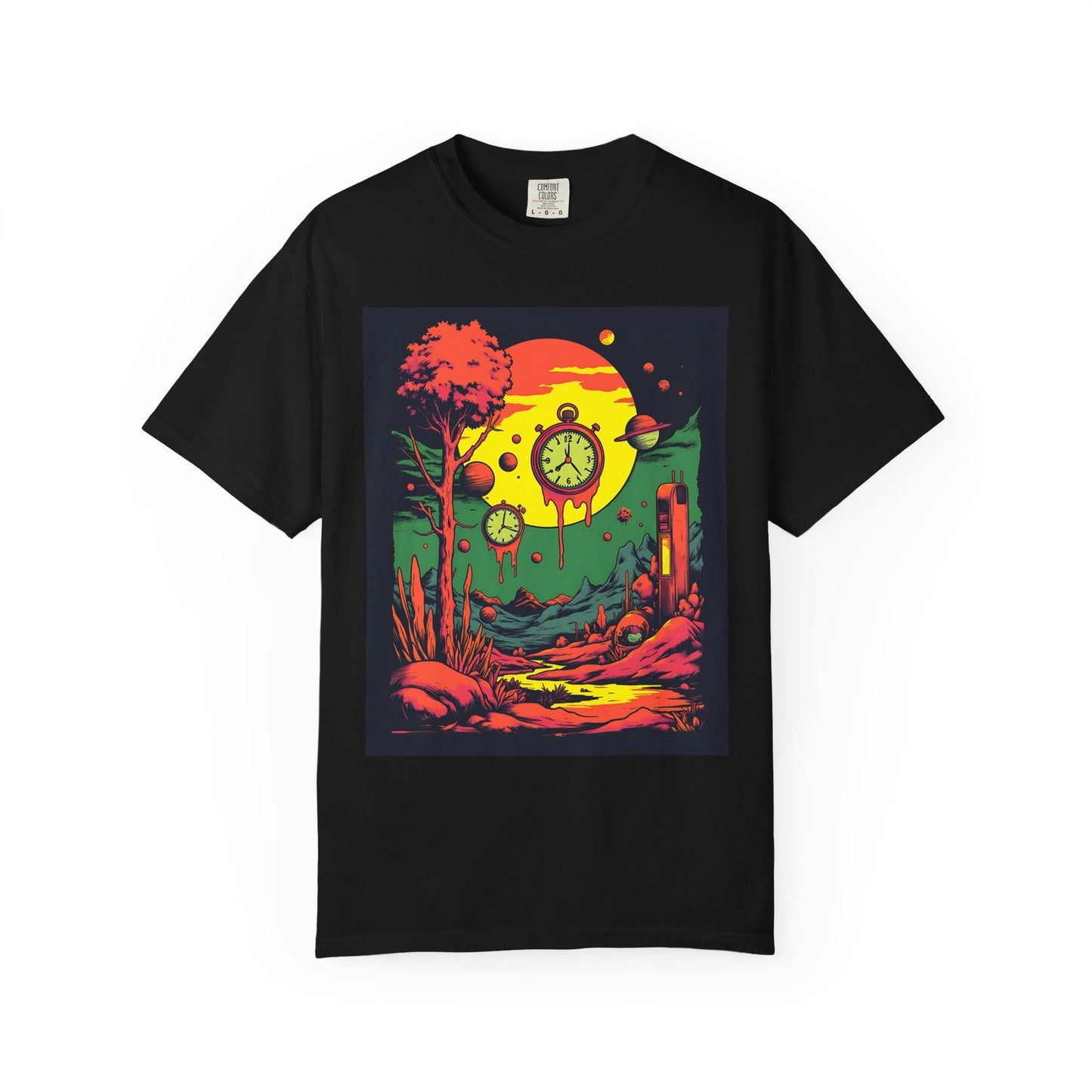 Unisex Garment-Dyed T-shirt | Surreal Dripping Geometry