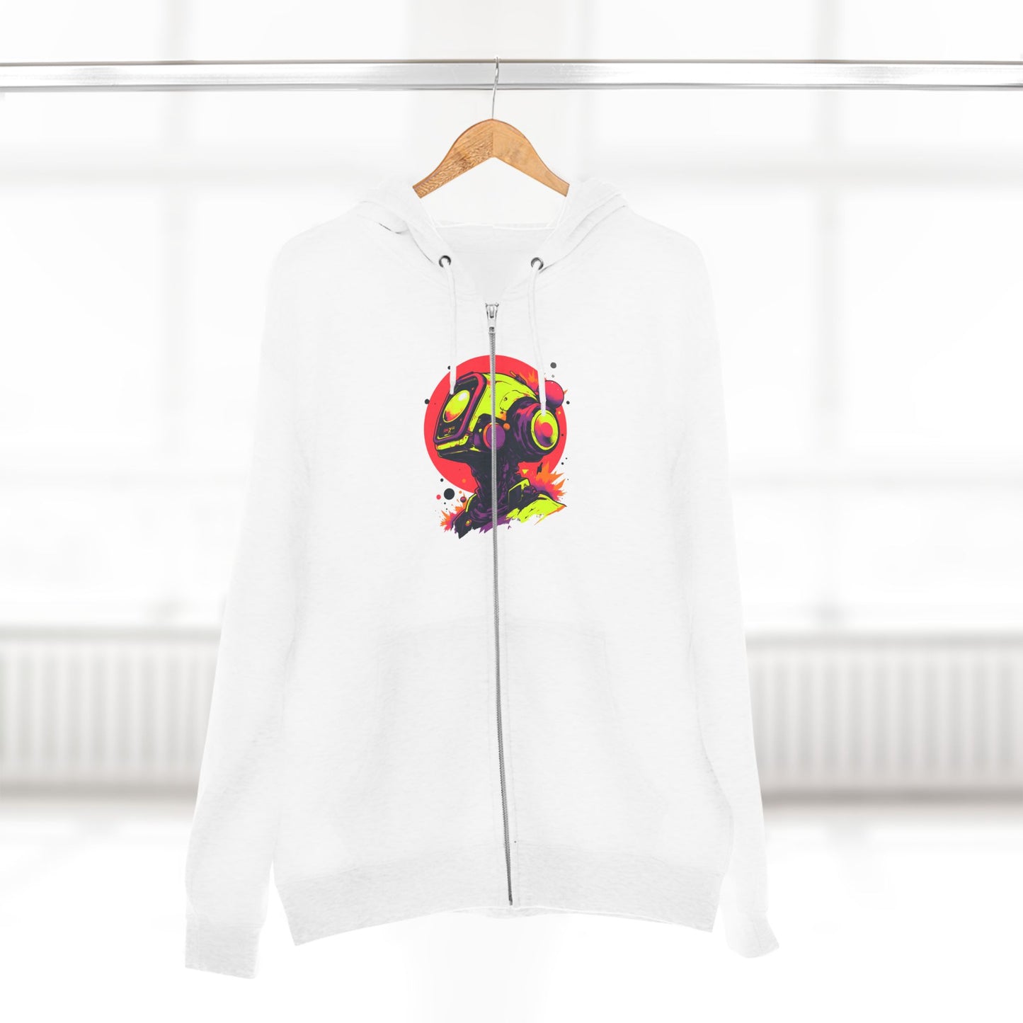 Unisex Zip Hoodie | Y2K Abstract Robot T-Shirt Design