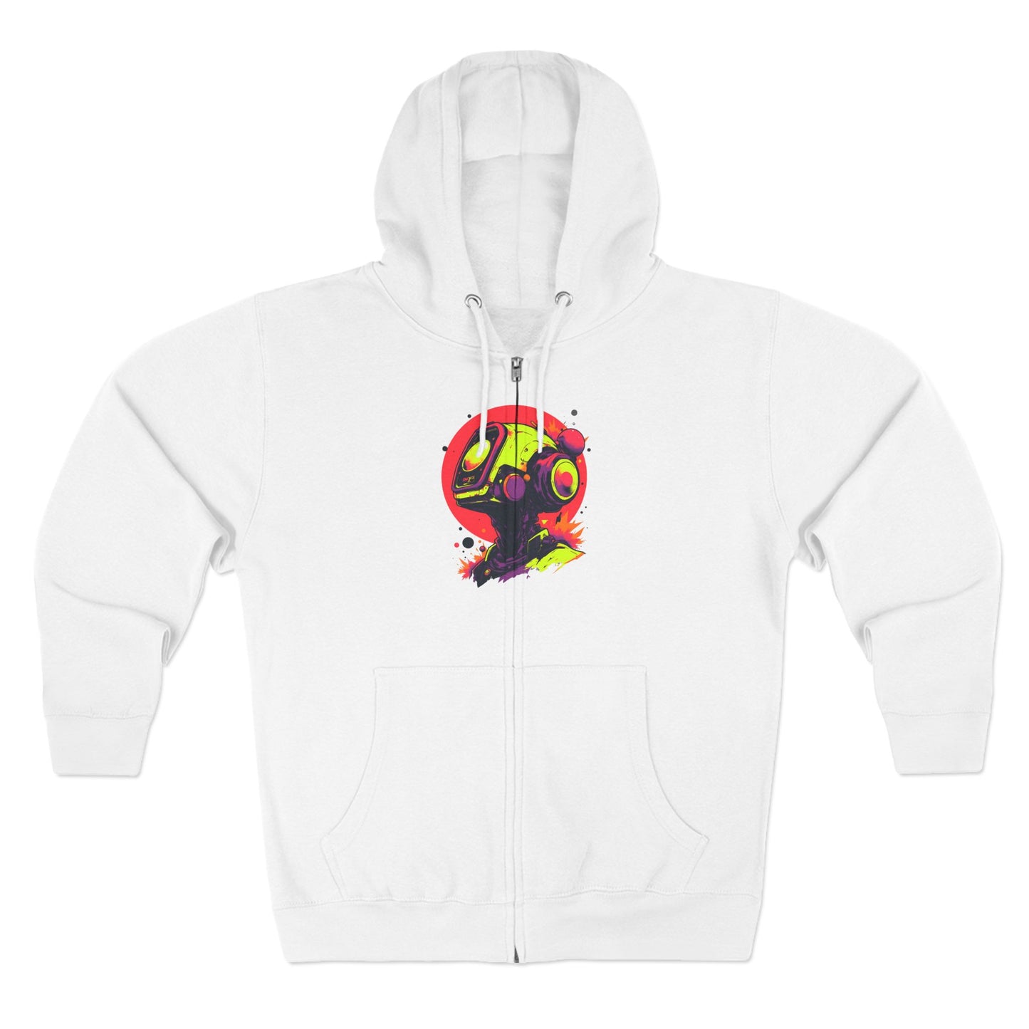 Unisex Zip Hoodie | Y2K Abstract Robot T-Shirt Design