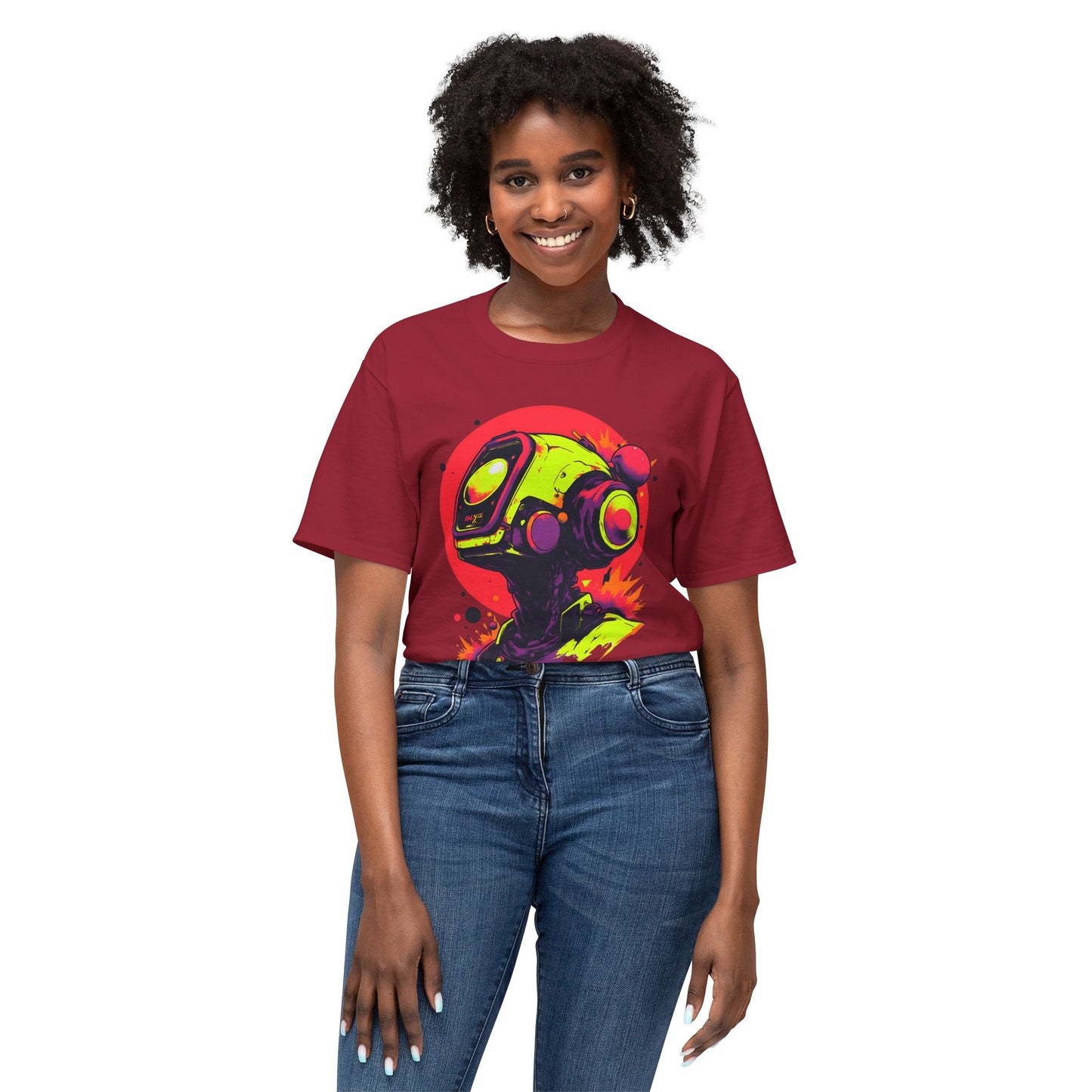 Unisex HD Cotton™ T-shirt | Y2K Abstract Robot T-Shirt Design