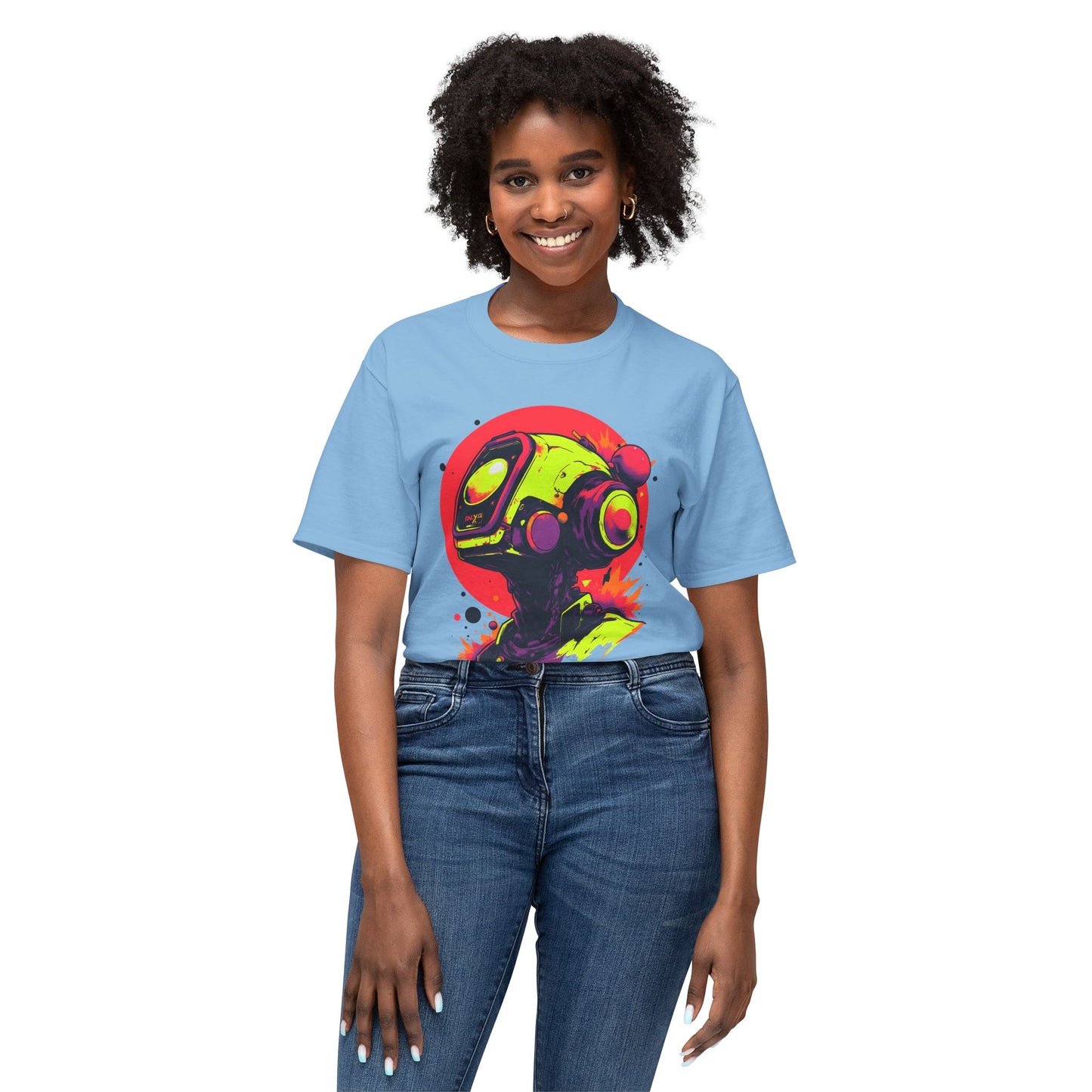 Unisex HD Cotton™ T-shirt | Y2K Abstract Robot T-Shirt Design