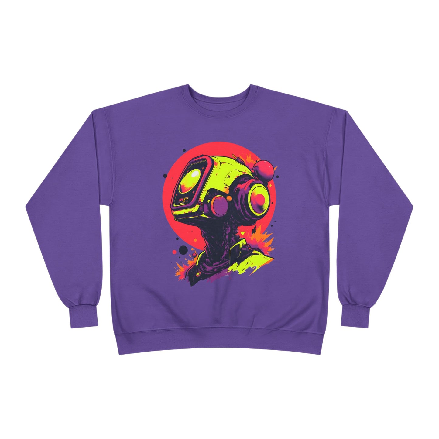 Unisex EcoSmart® Crewneck Sweatshirt | Y2K Abstract Robot T-Shirt Design