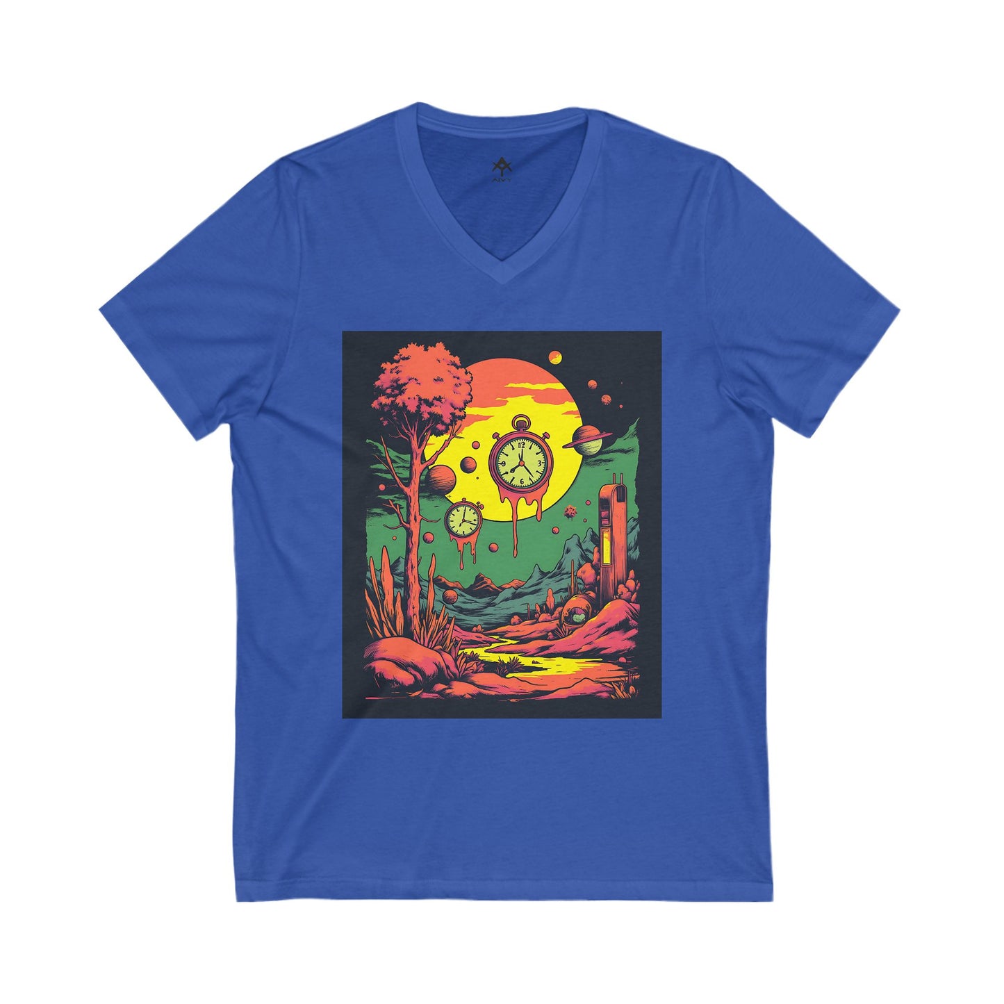 Unisex Jersey Short Sleeve V-Neck Tee | Surreal Dripping Geometry