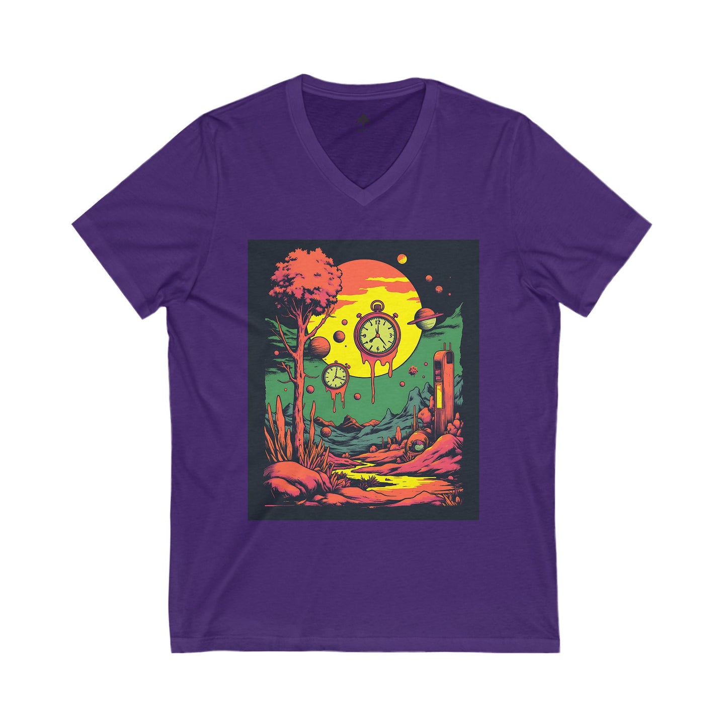 Unisex Jersey Short Sleeve V-Neck Tee | Surreal Dripping Geometry