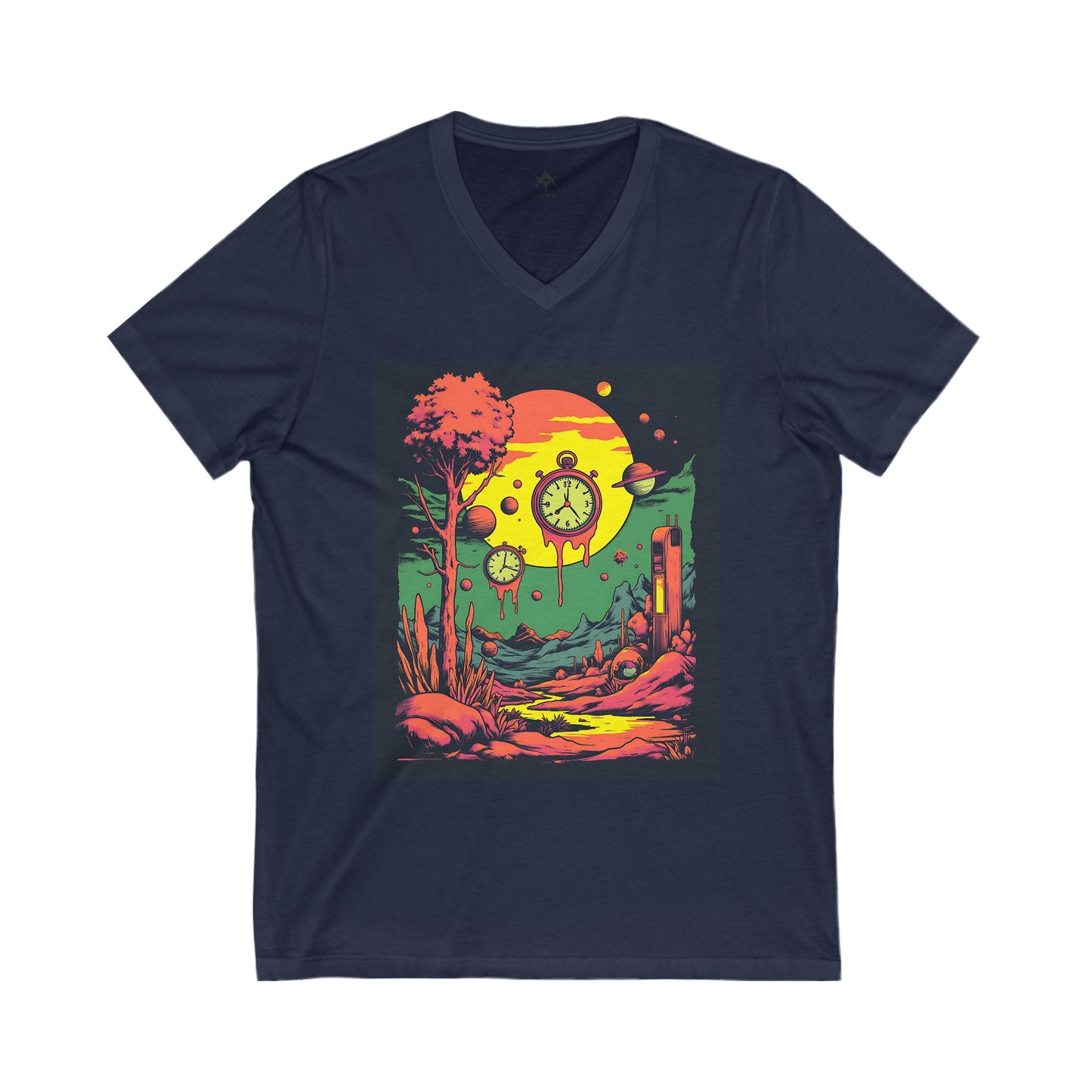 Unisex Jersey Short Sleeve V-Neck Tee | Surreal Dripping Geometry