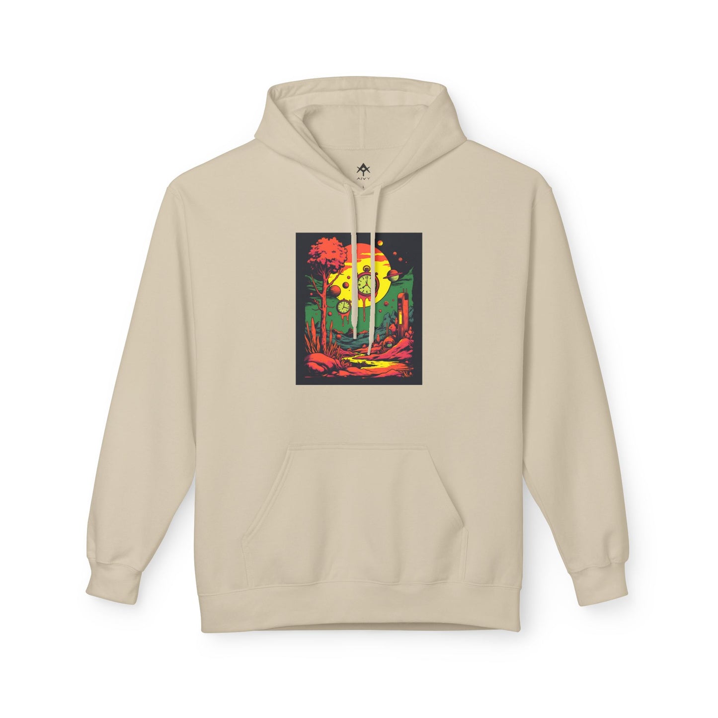 Unisex Midweight Softstyle Fleece Hoodie | Surreal Dripping Geometry