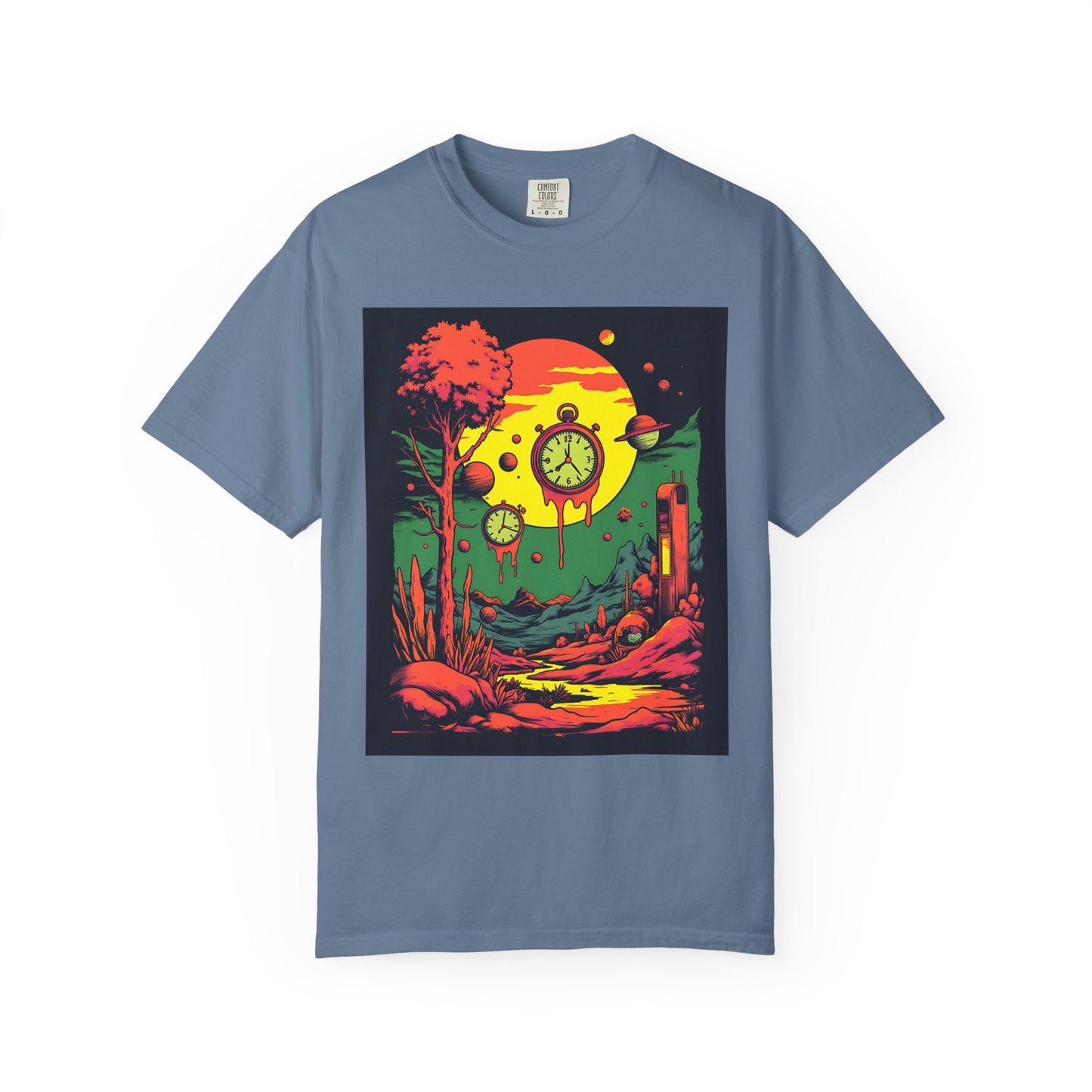Unisex Garment-Dyed T-shirt | Surreal Dripping Geometry