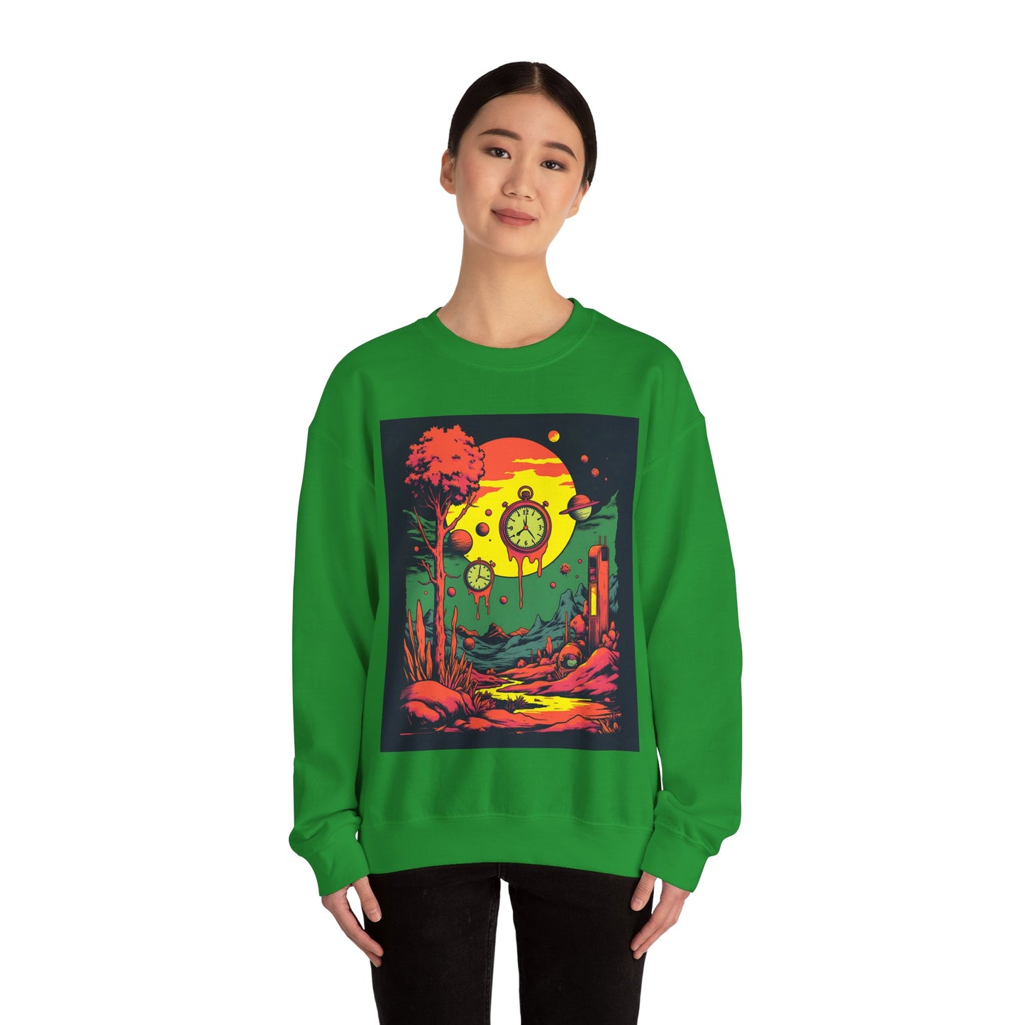 Unisex Heavy Blend™ Crewneck Sweatshirt | Surreal Dripping Geometry