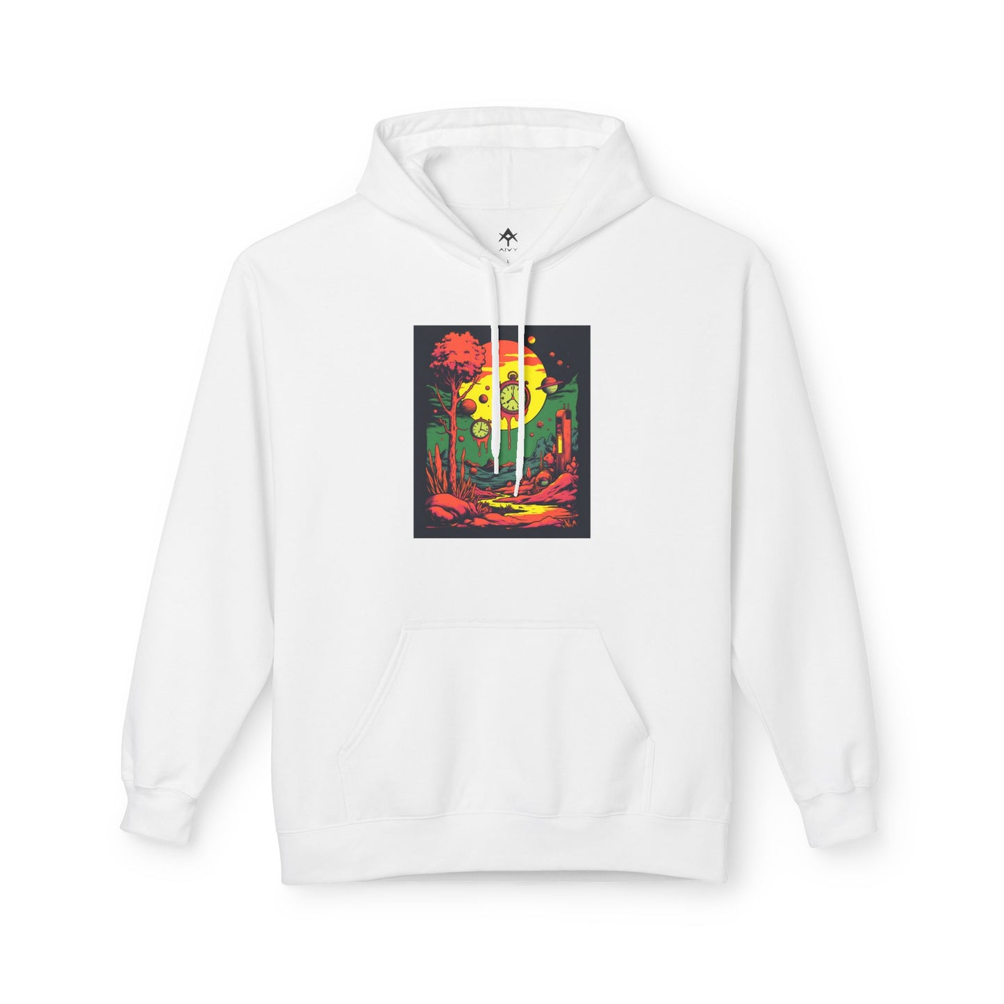 Unisex Midweight Softstyle Fleece Hoodie | Surreal Dripping Geometry