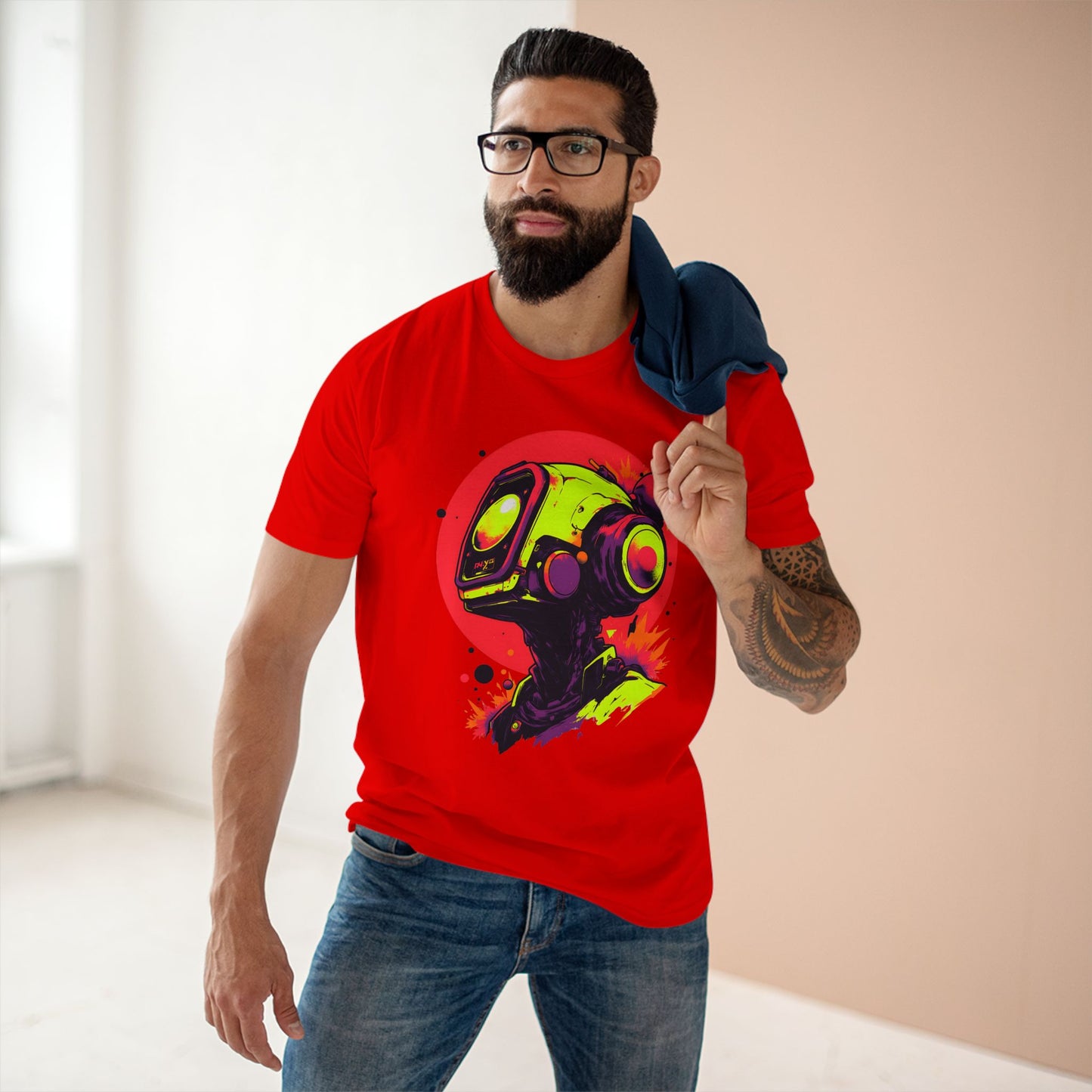 Adult Staple Tee | Y2K Abstract Robot T-Shirt Design
