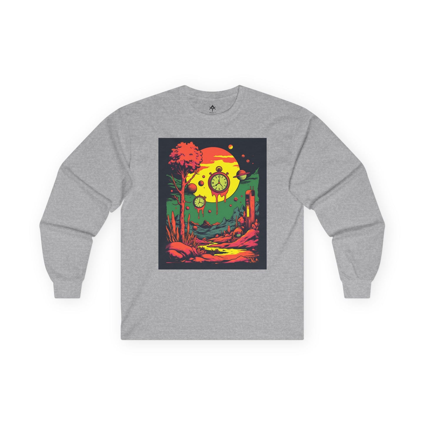Unisex Ultra Cotton Long Sleeve Tee | Surreal Dripping Geometry