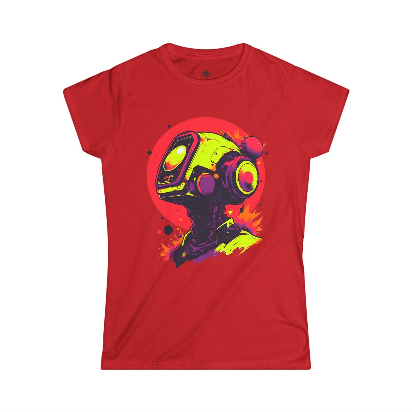 Women's Softstyle Tee | Y2K Abstract Robot T-Shirt Design
