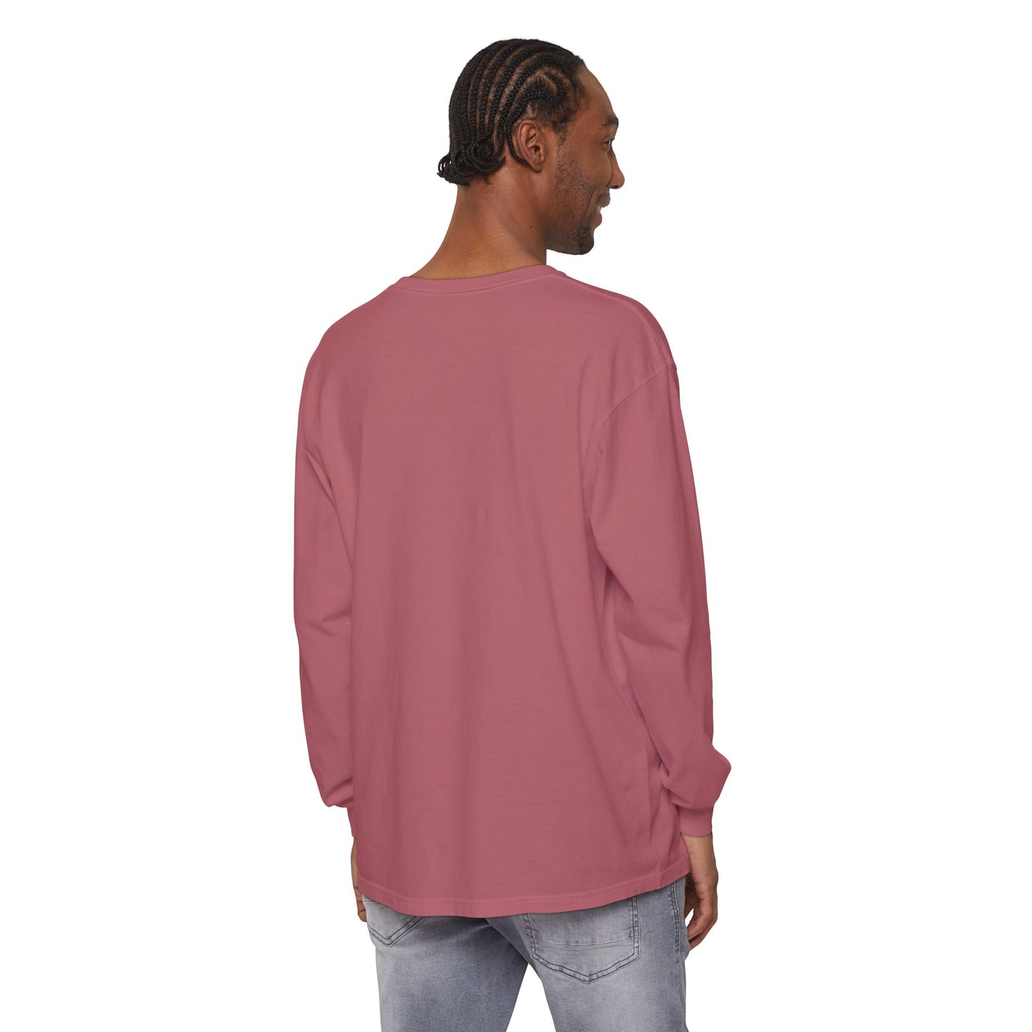 Unisex Garment-dyed Long Sleeve T-Shirt | Surreal Dripping Geometry