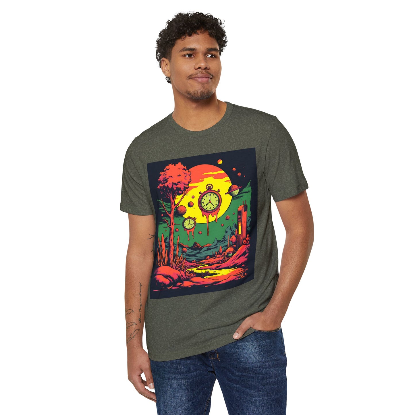 Unisex Recycled Organic T-Shirt | Surreal Dripping Geometry