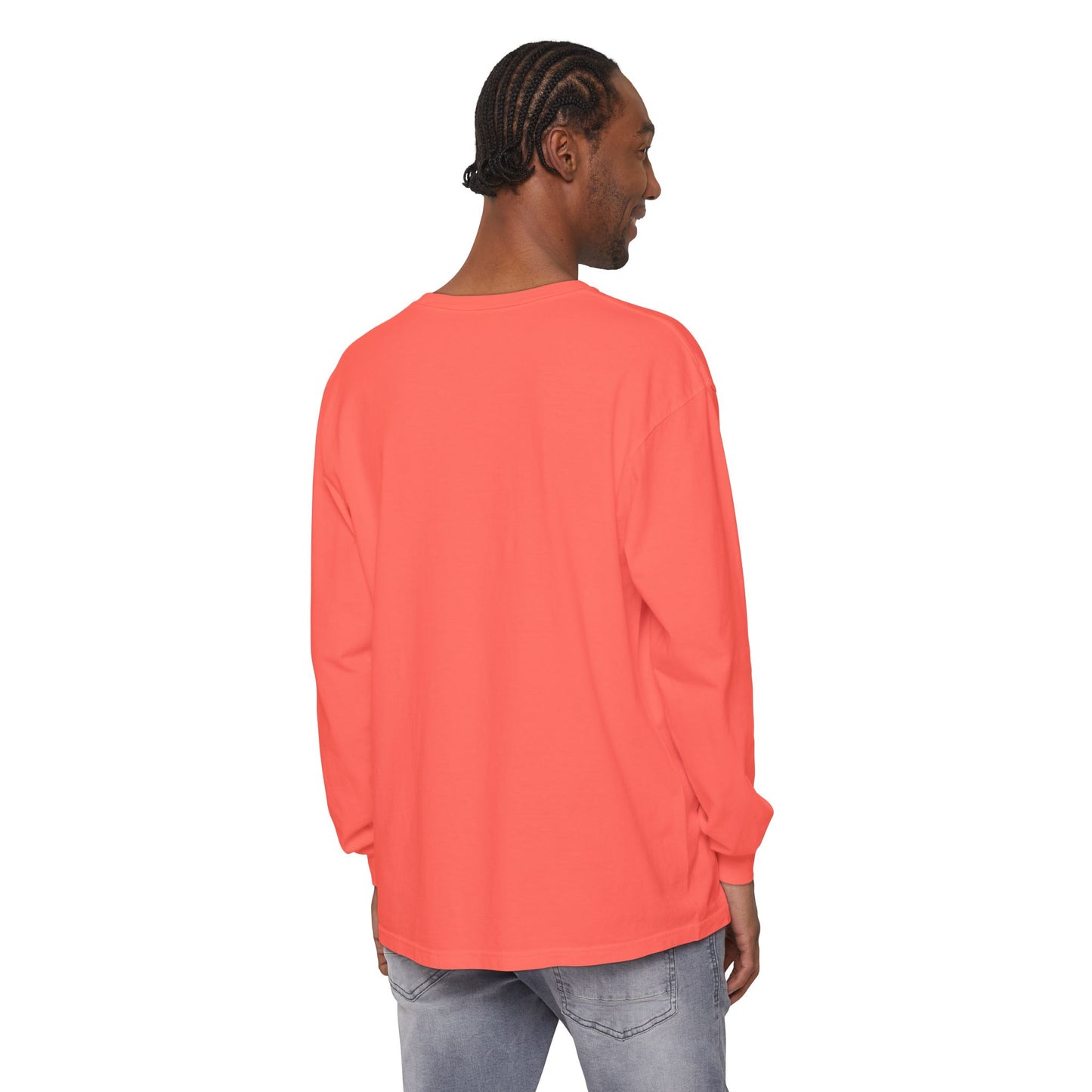 Unisex Garment-dyed Long Sleeve T-Shirt | Surreal Dripping Geometry