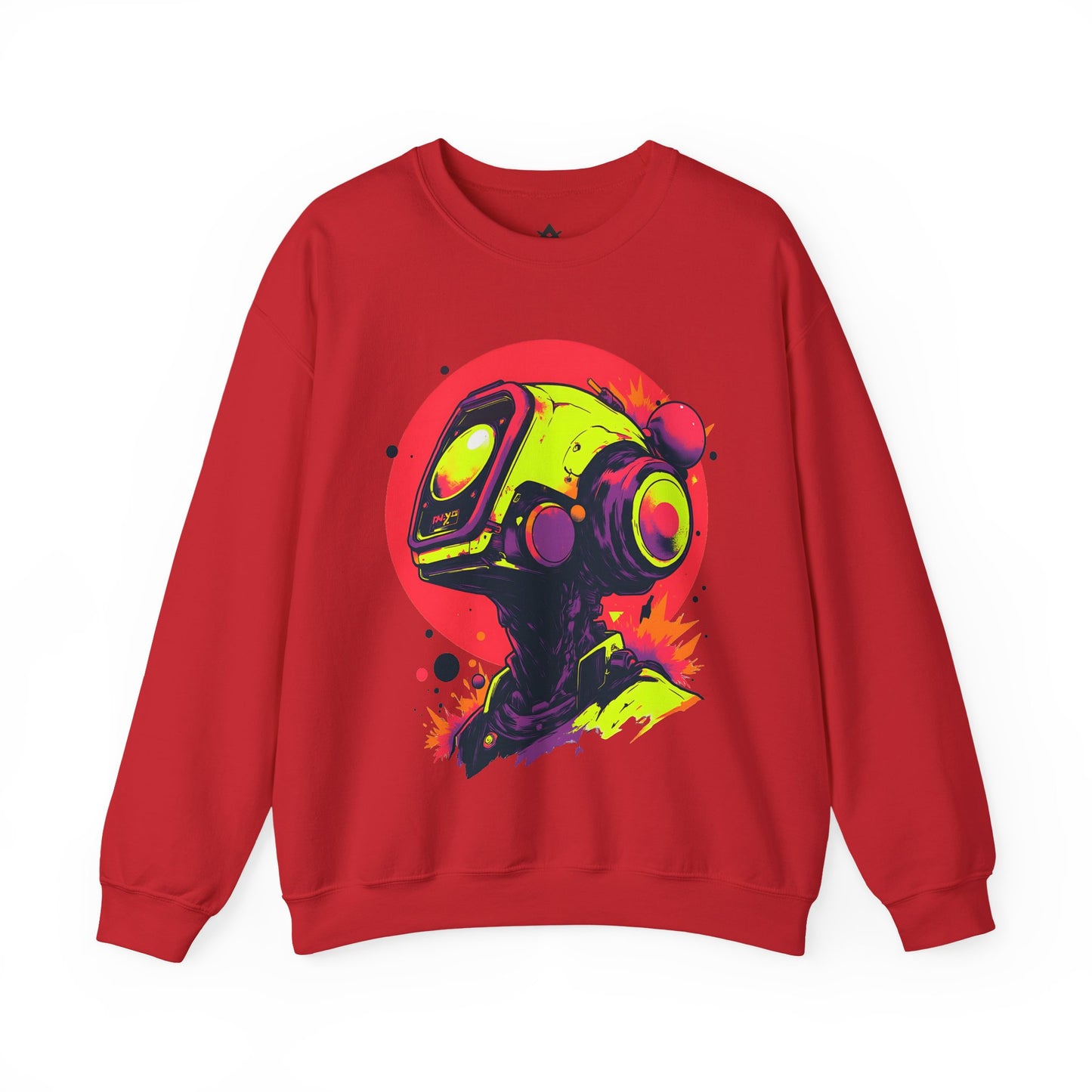 Unisex Heavy Blend™ Crewneck Sweatshirt | Y2K Abstract Robot T-Shirt Design