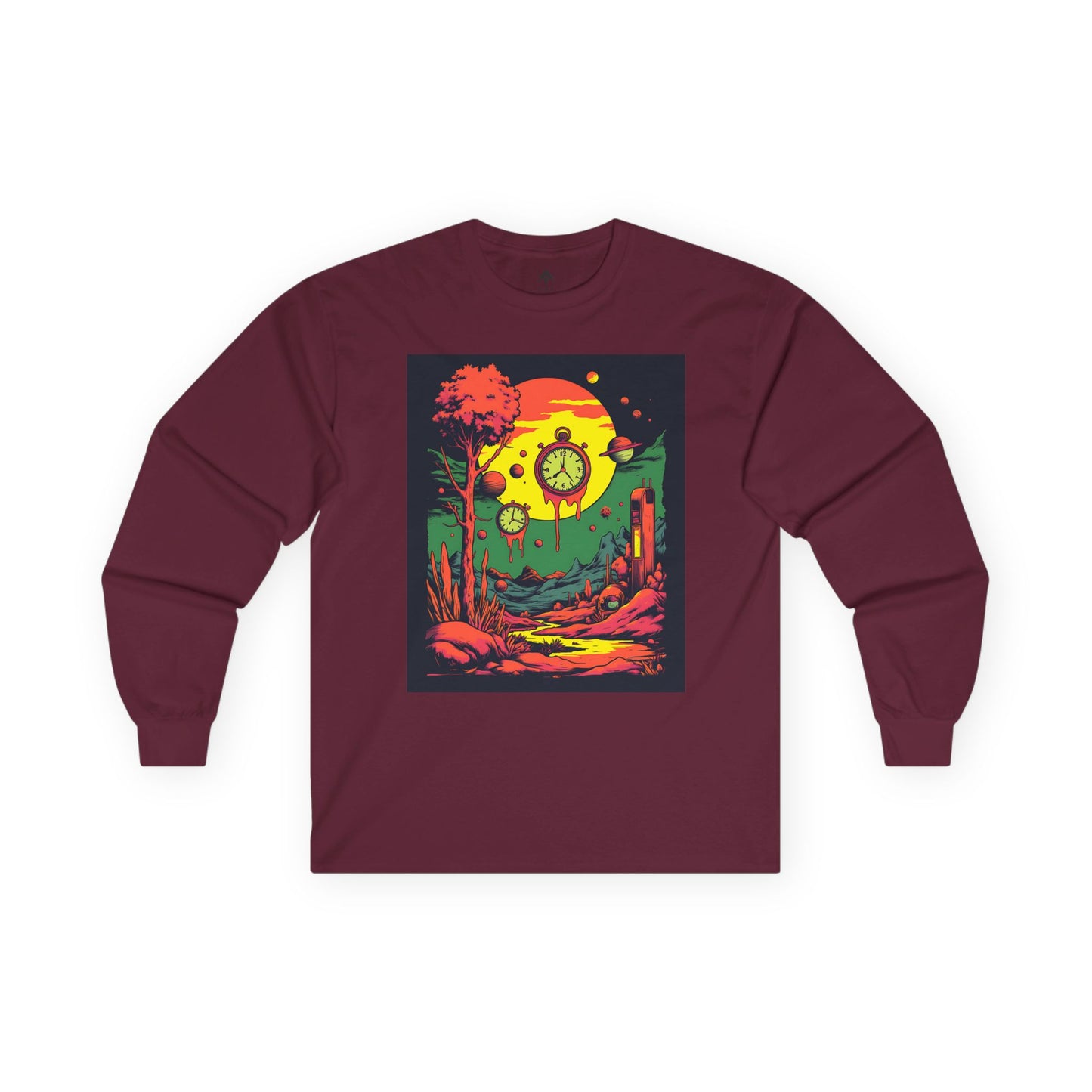 Unisex Ultra Cotton Long Sleeve Tee | Surreal Dripping Geometry