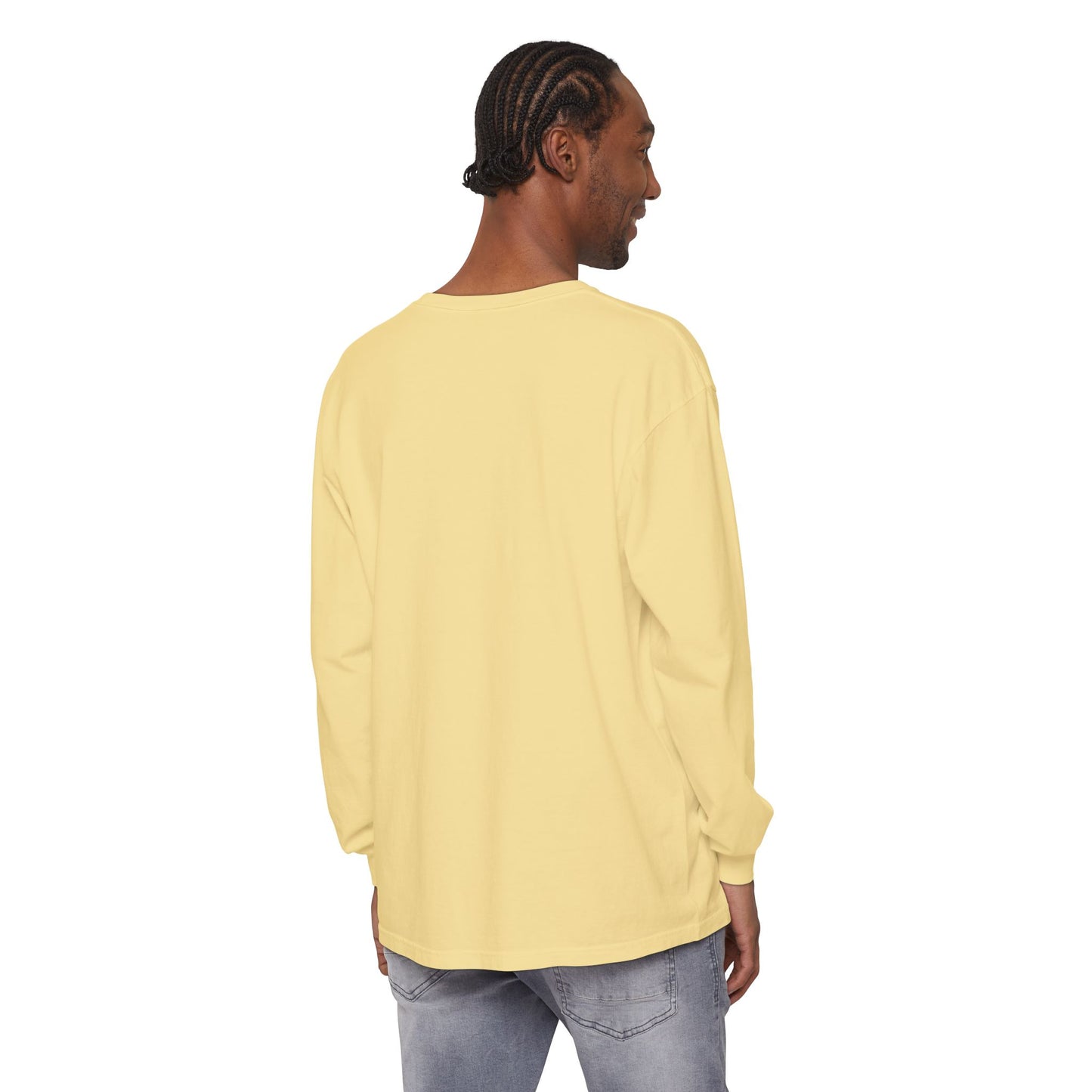 Unisex Garment-dyed Long Sleeve T-Shirt | Surreal Dripping Geometry