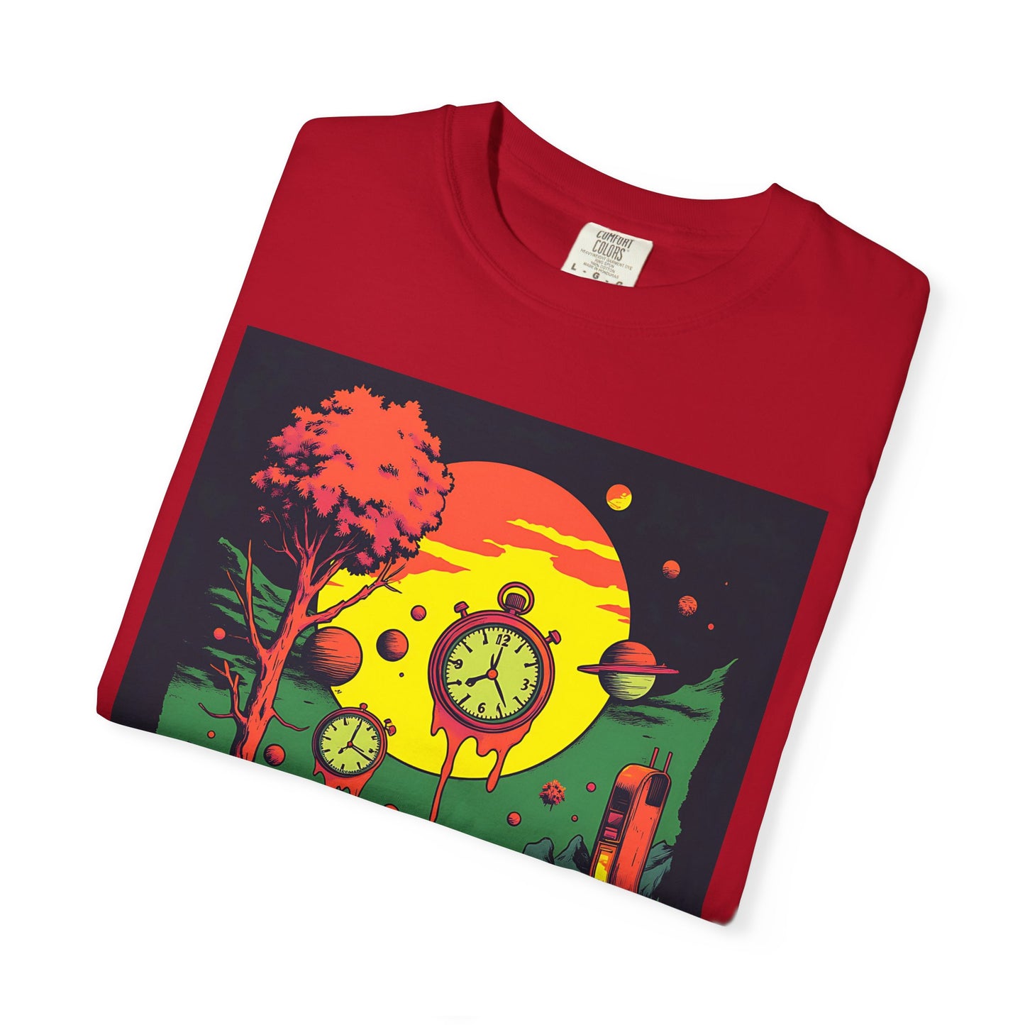Unisex Garment-Dyed T-shirt | Surreal Dripping Geometry