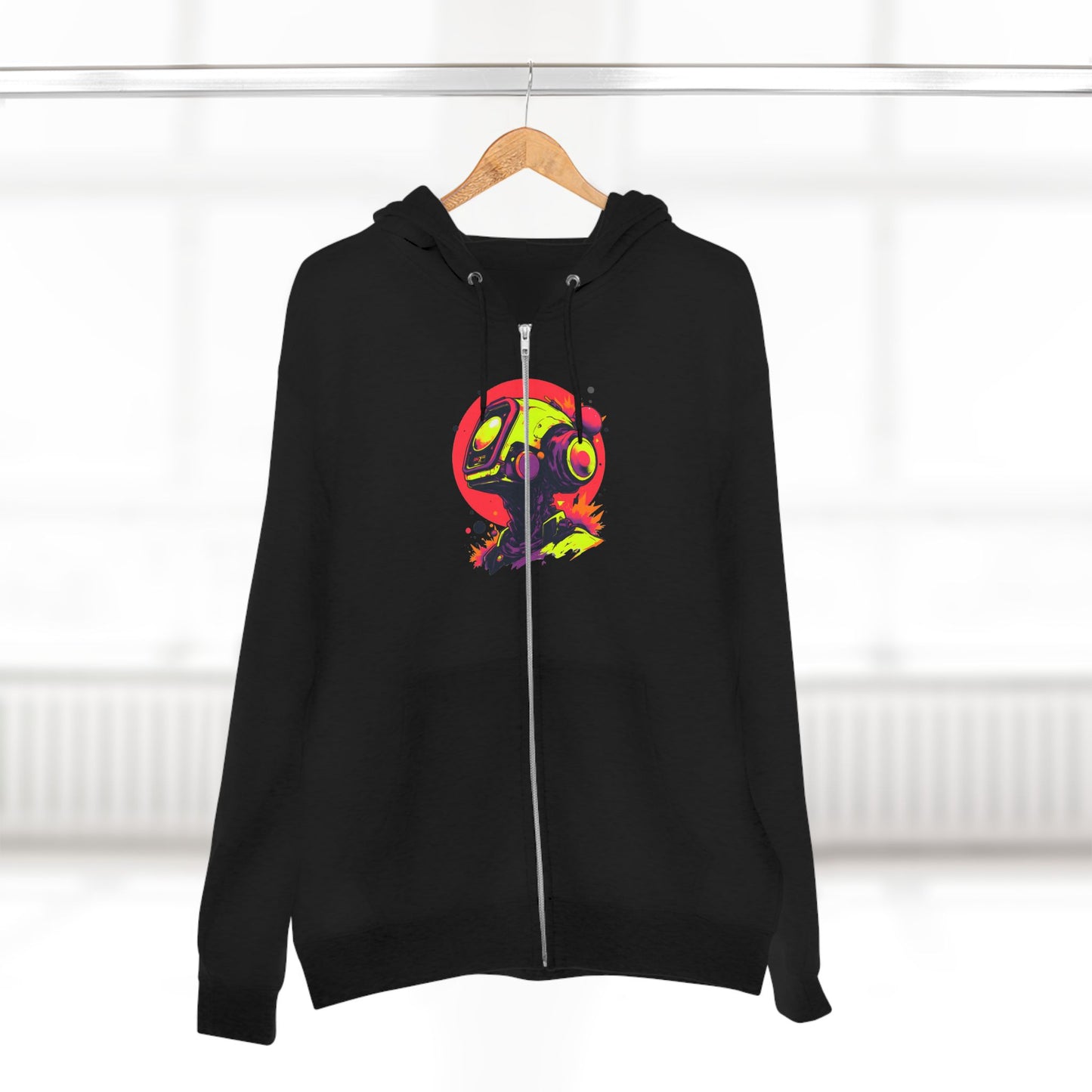 Unisex Zip Hoodie | Y2K Abstract Robot T-Shirt Design