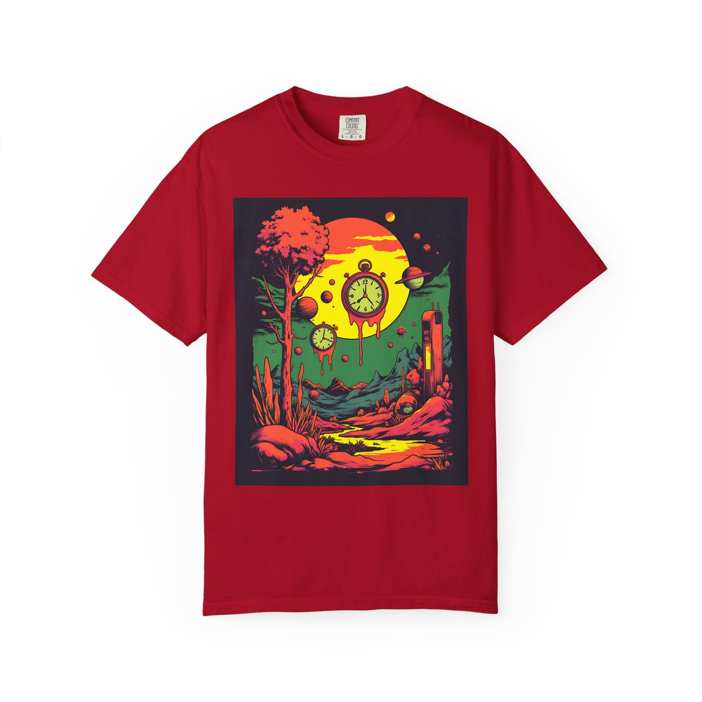 Unisex Garment-Dyed T-shirt | Surreal Dripping Geometry