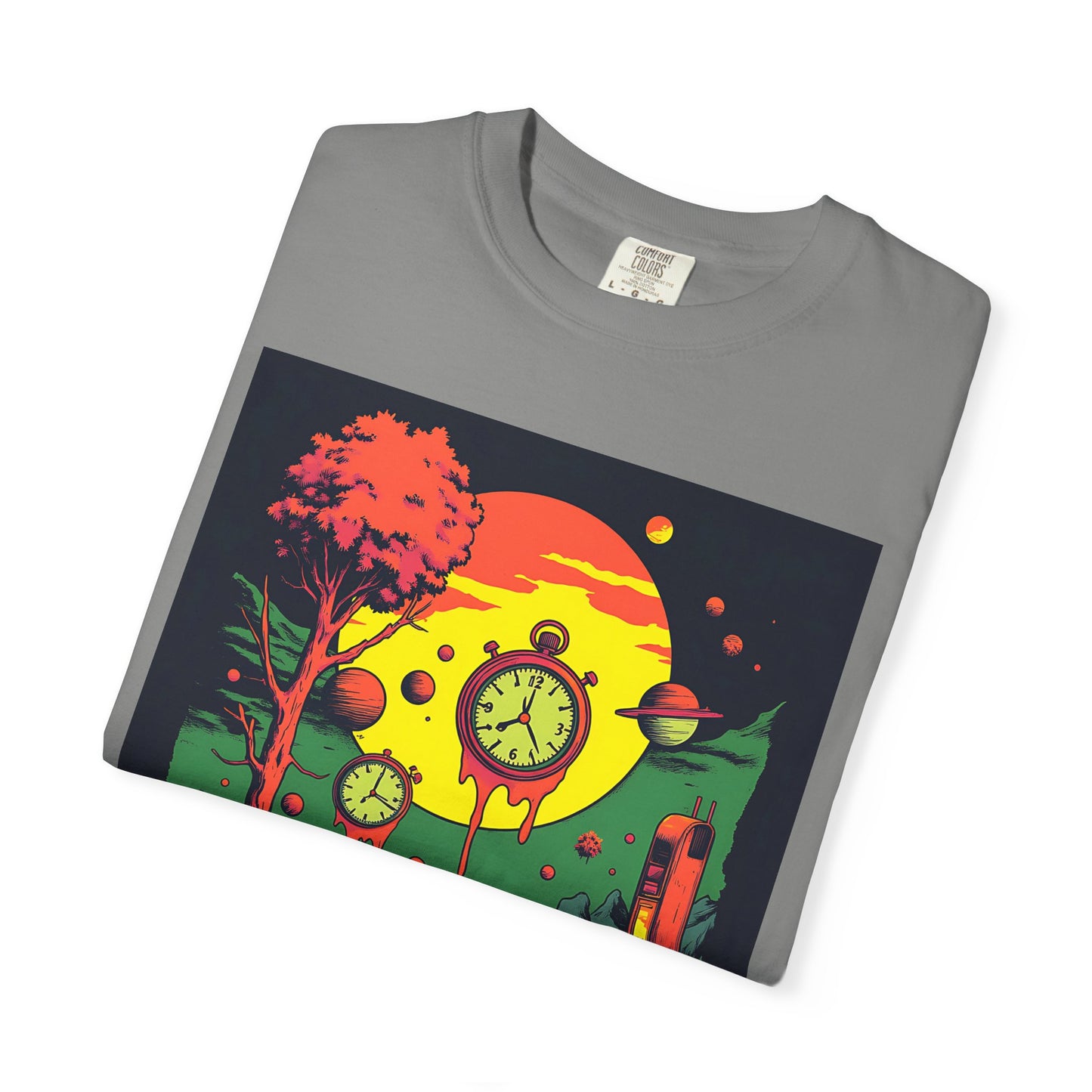 Unisex Garment-Dyed T-shirt | Surreal Dripping Geometry